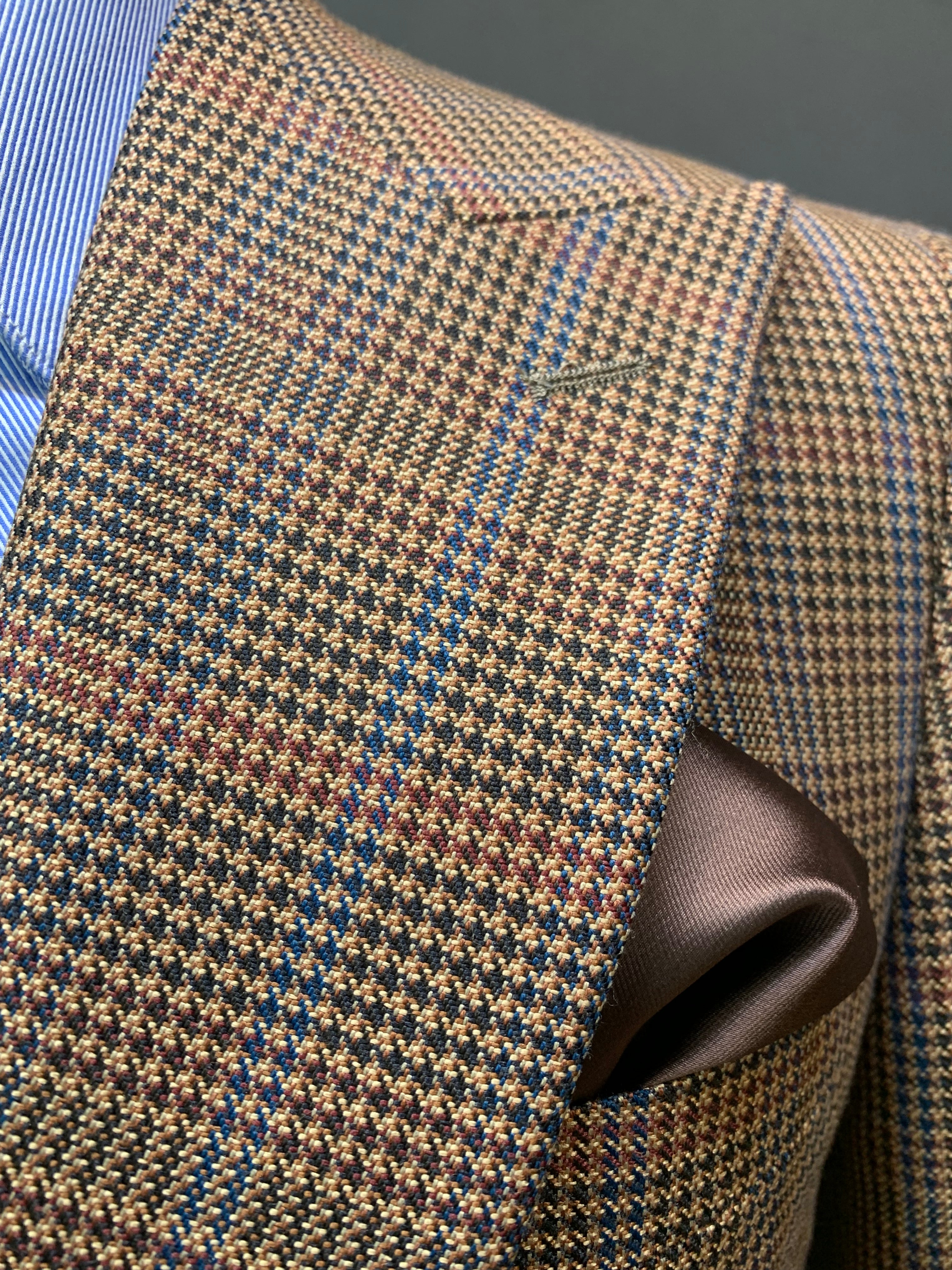 Canuti 3pc Modern Fit Brown Multicolored GlenPlaid