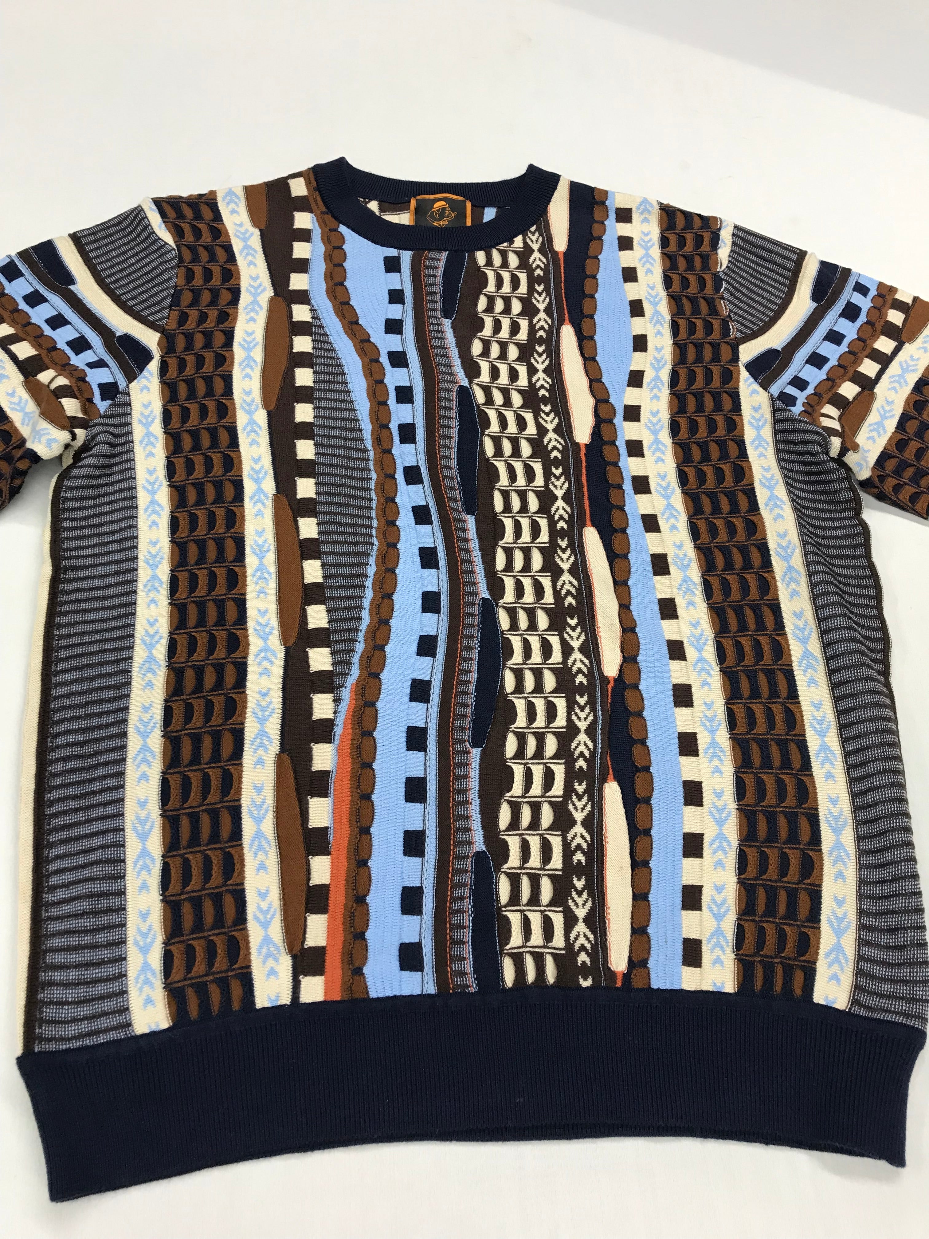 Marenzio Couture Blue & Brown Sweater