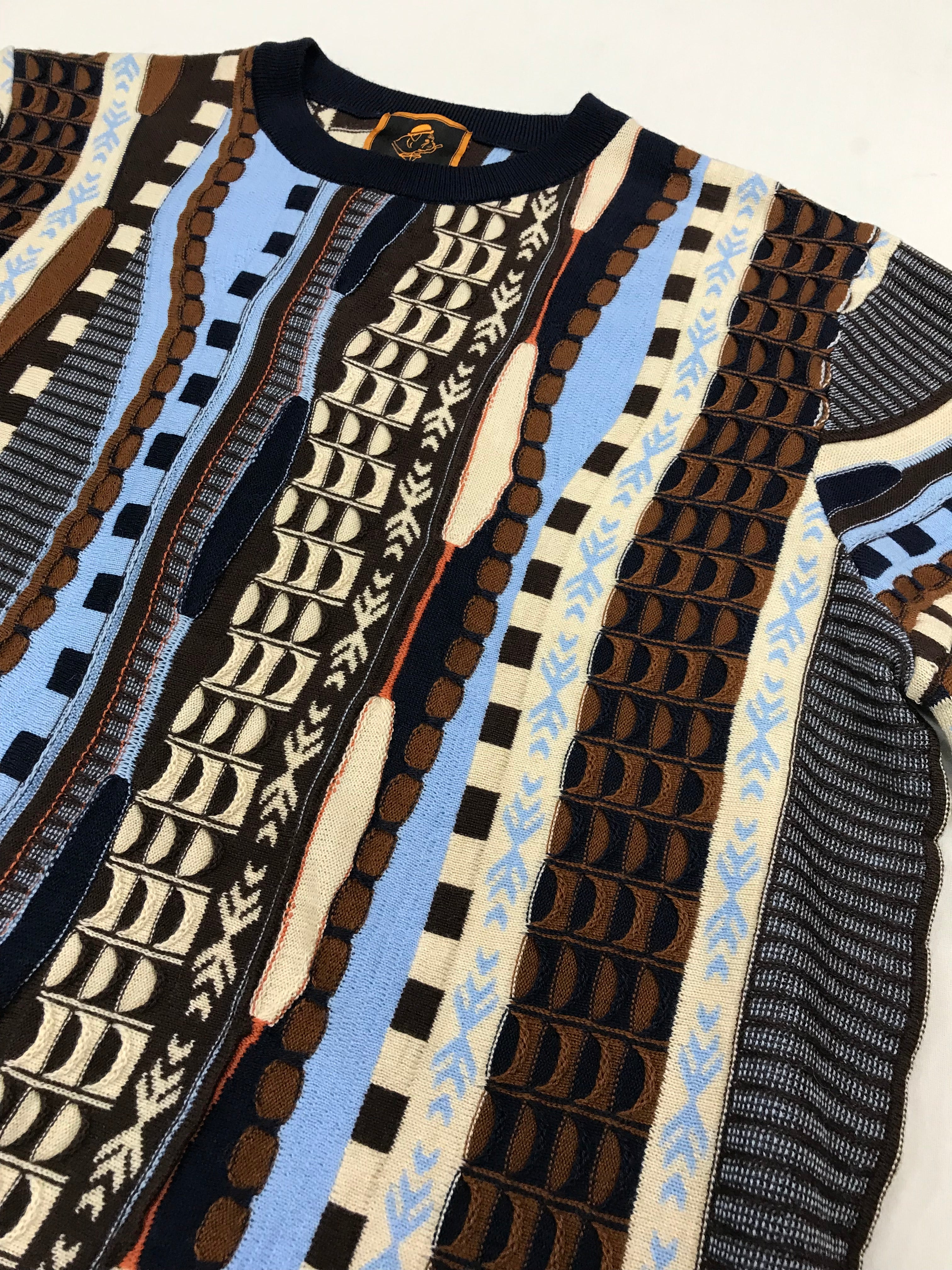 Marenzio Couture Blue & Brown Sweater