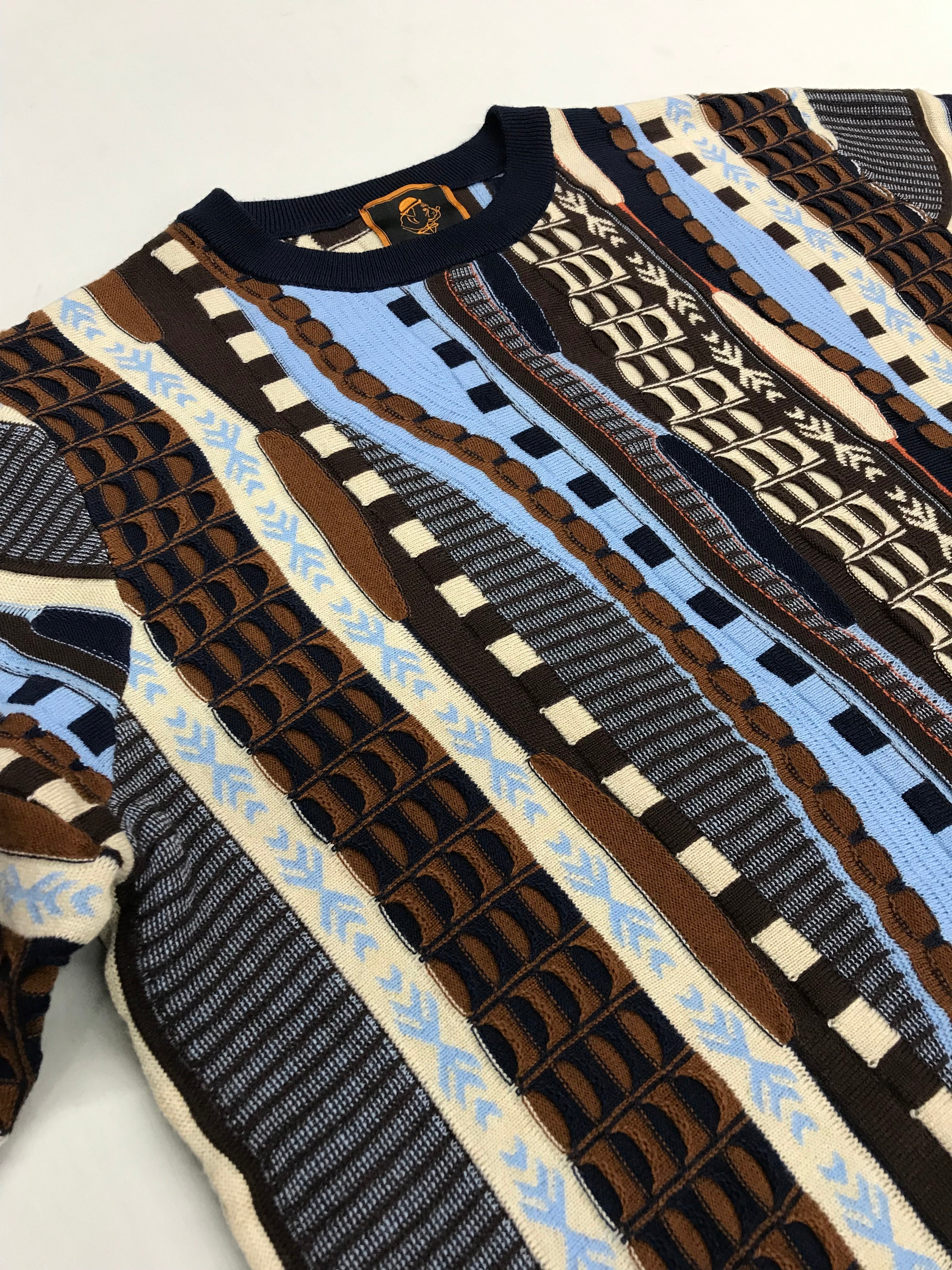 Marenzio Couture Blue & Brown Sweater