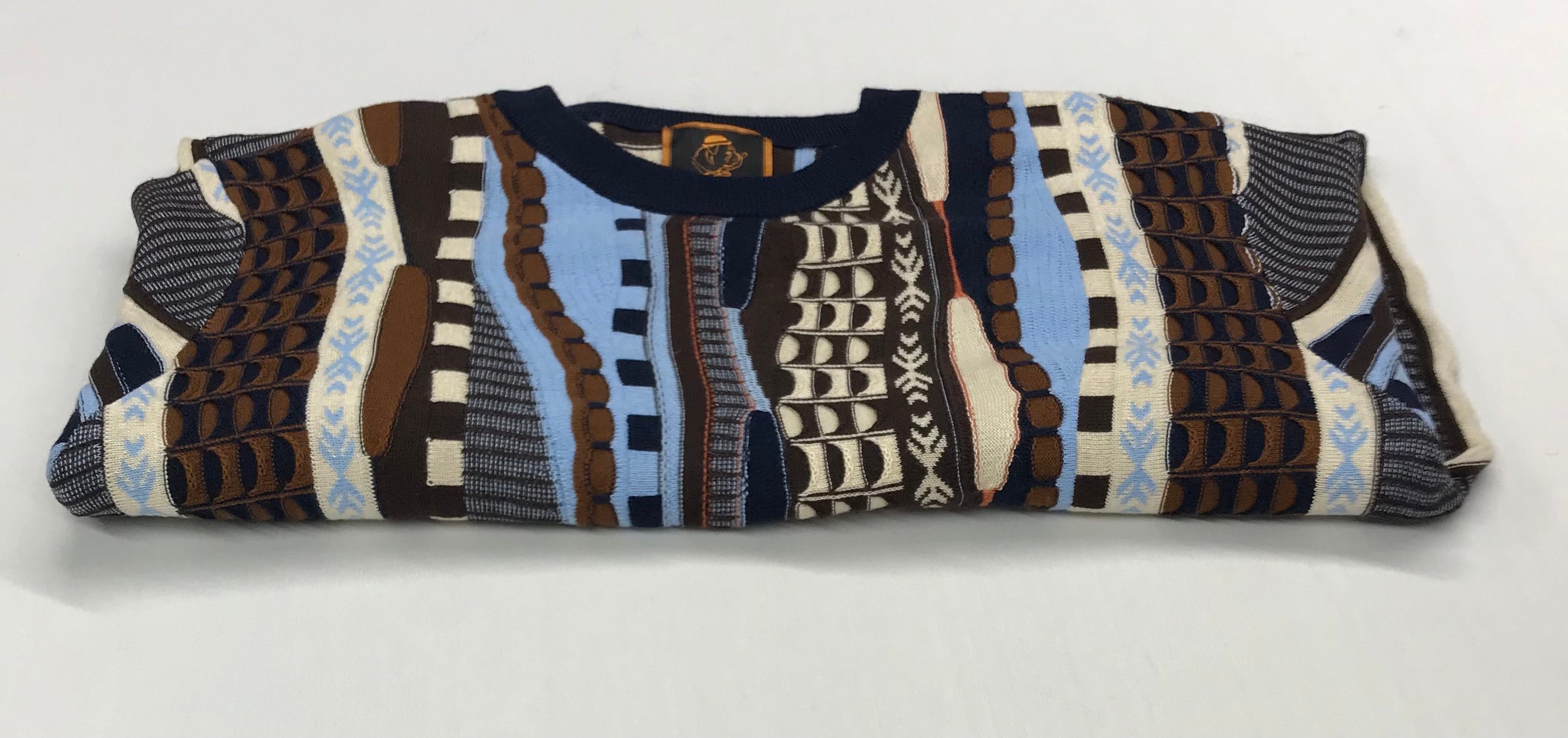 Marenzio Couture Blue & Brown Sweater