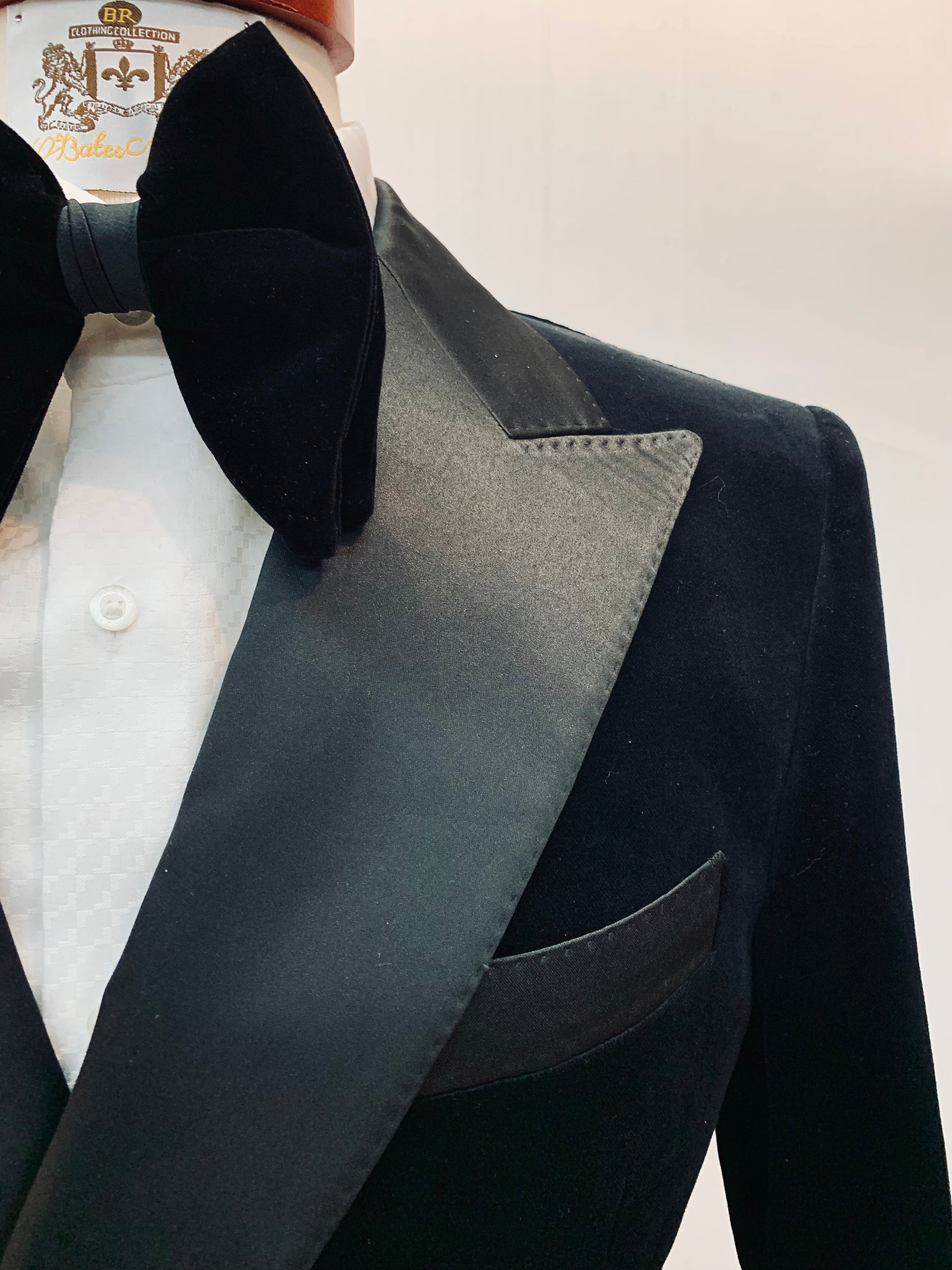 Black Velvet Double Breasted Tuxedo Jacket