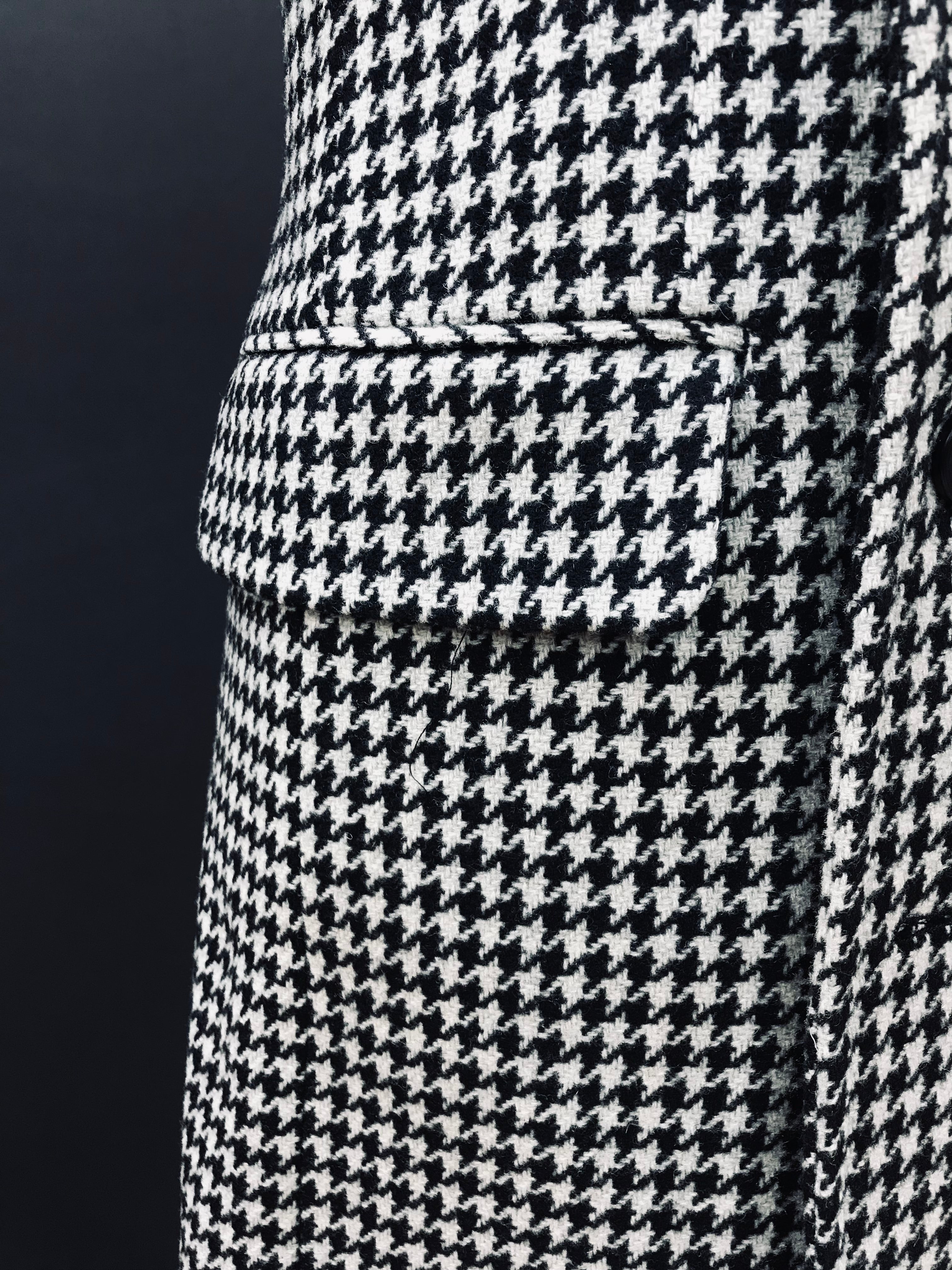 Canuti Light Gray & Black Houndstooth Top Coat