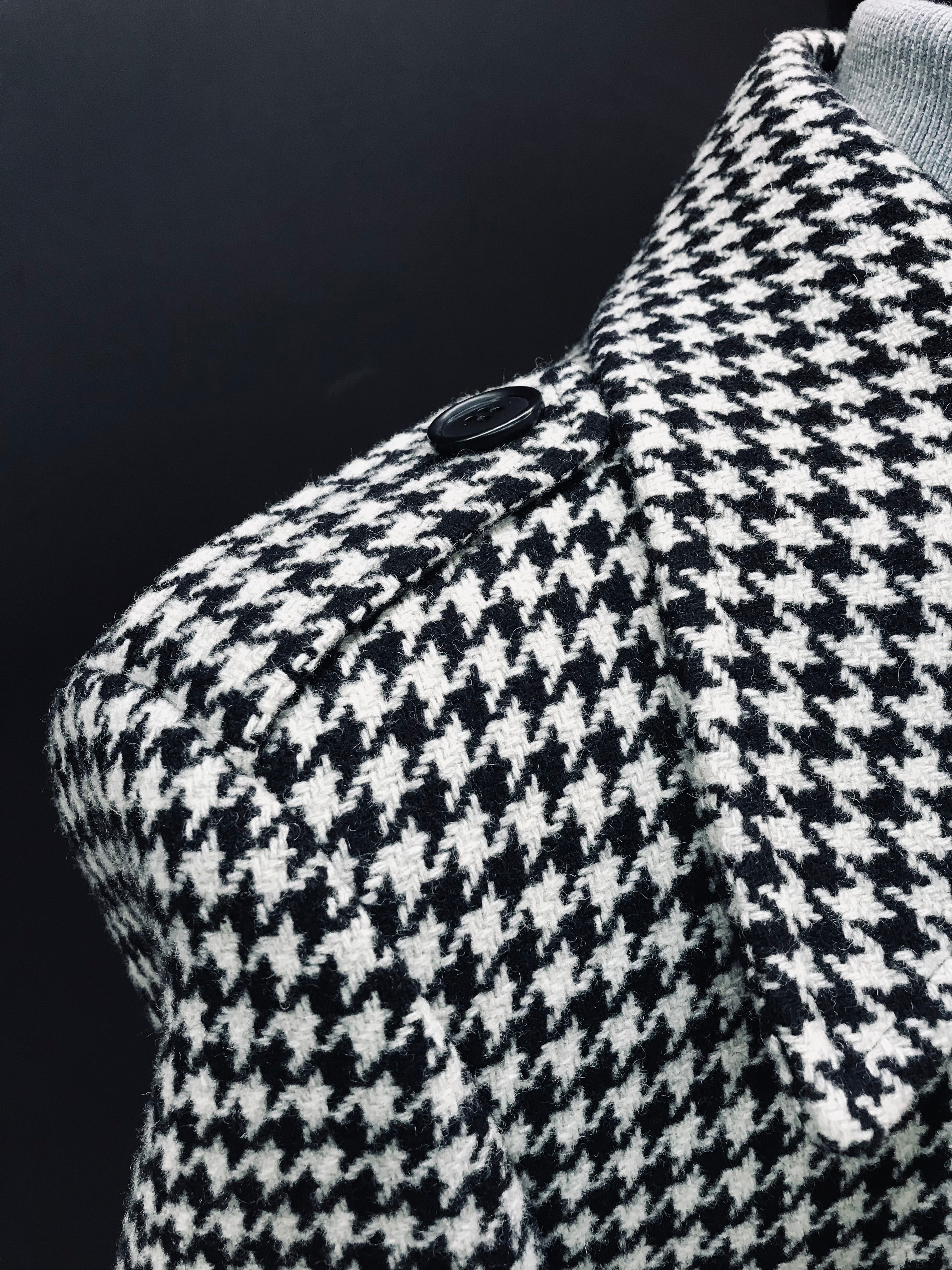 Canuti Light Gray & Black Houndstooth Top Coat