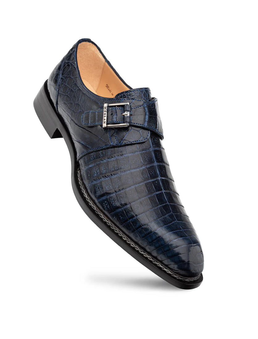 Patrick Stewart GIGOLO CROCODILE MONK STRAP Size 11