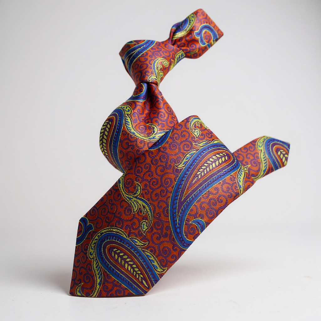 Krazy Paisley Orange/Purple & Yellow Tie