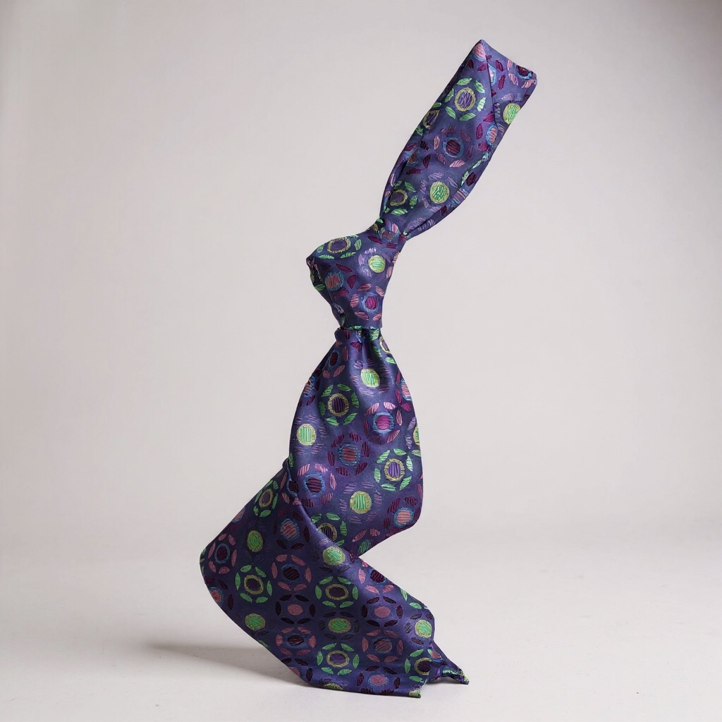 Purple Abstract Multicolored Tie