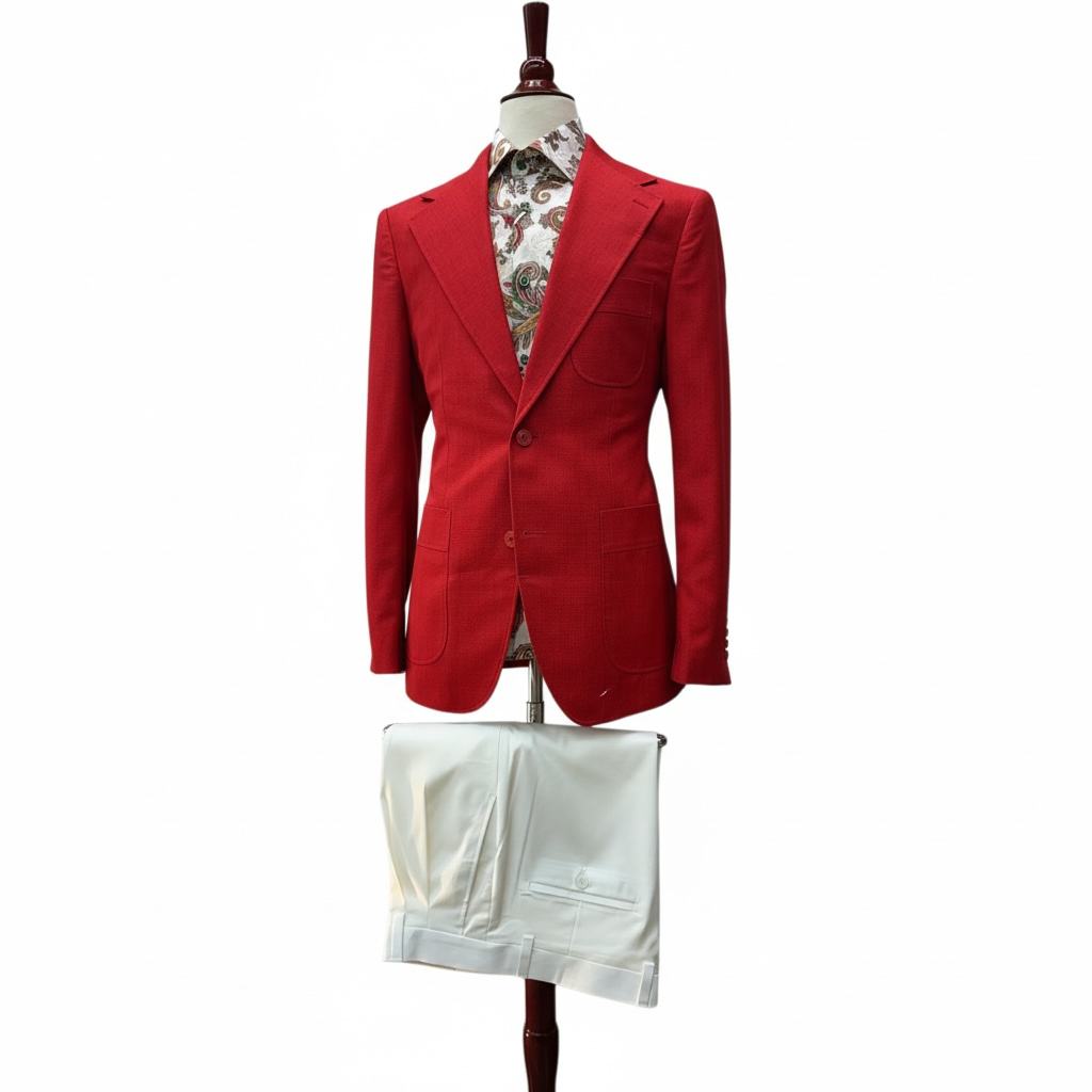 Couture Red Coat w/White Pants