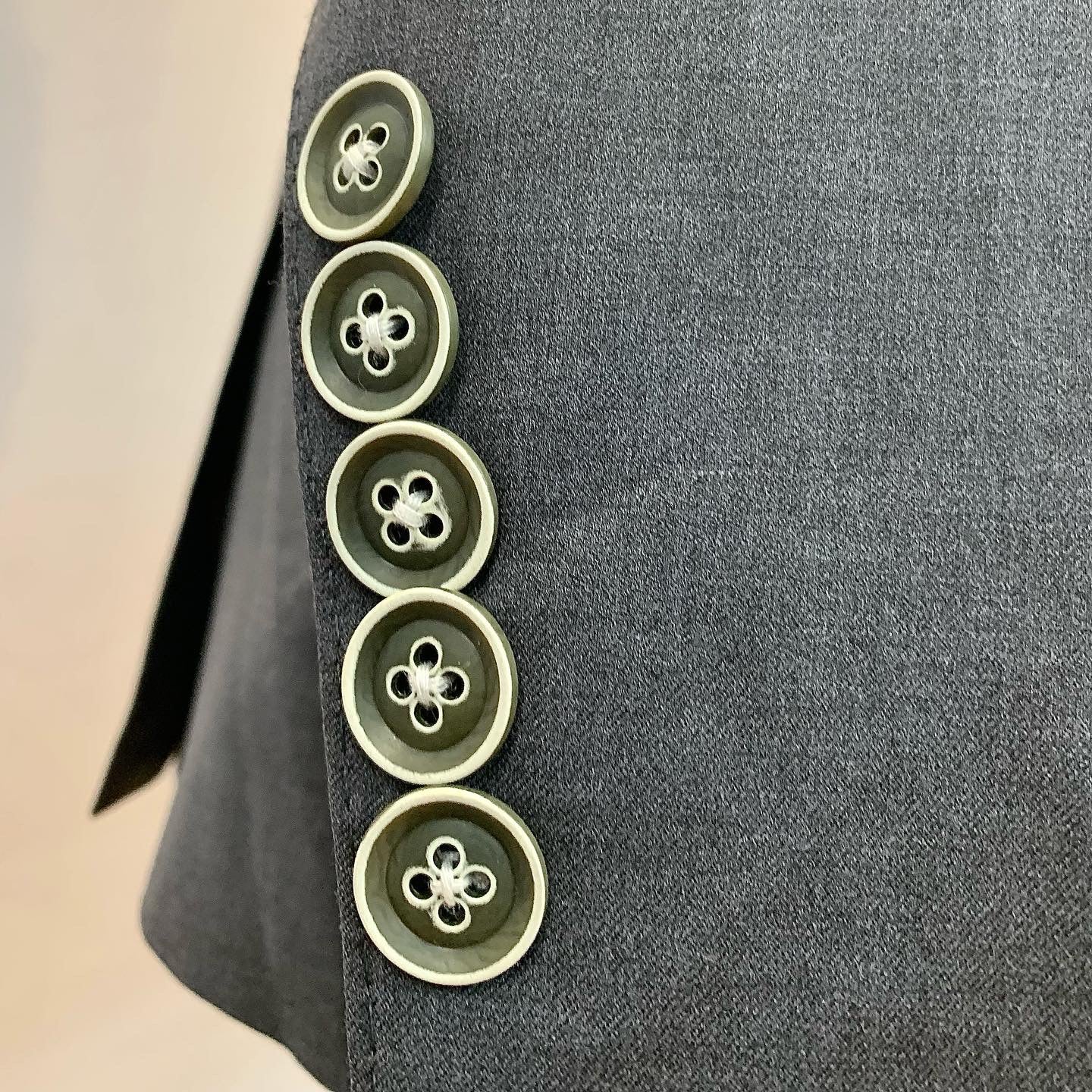 Stitch by Stitch Gray w/White Edge Trim Suit