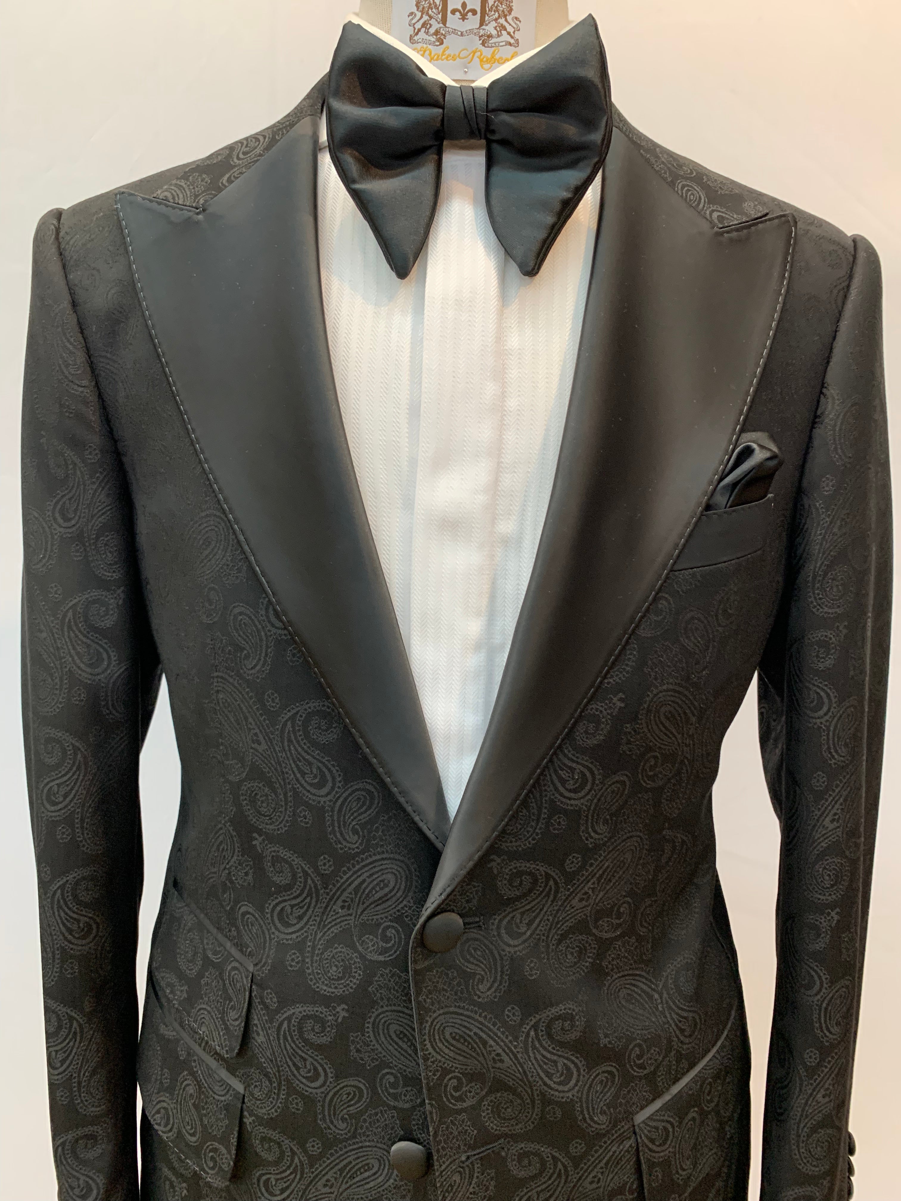 Black Paisley Two Piece Tuxedo