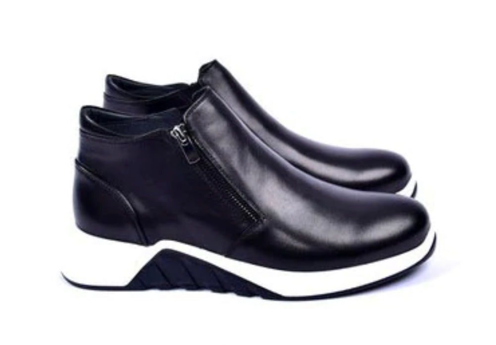 Black Corrente Calfskin Mid Top Sport Boot