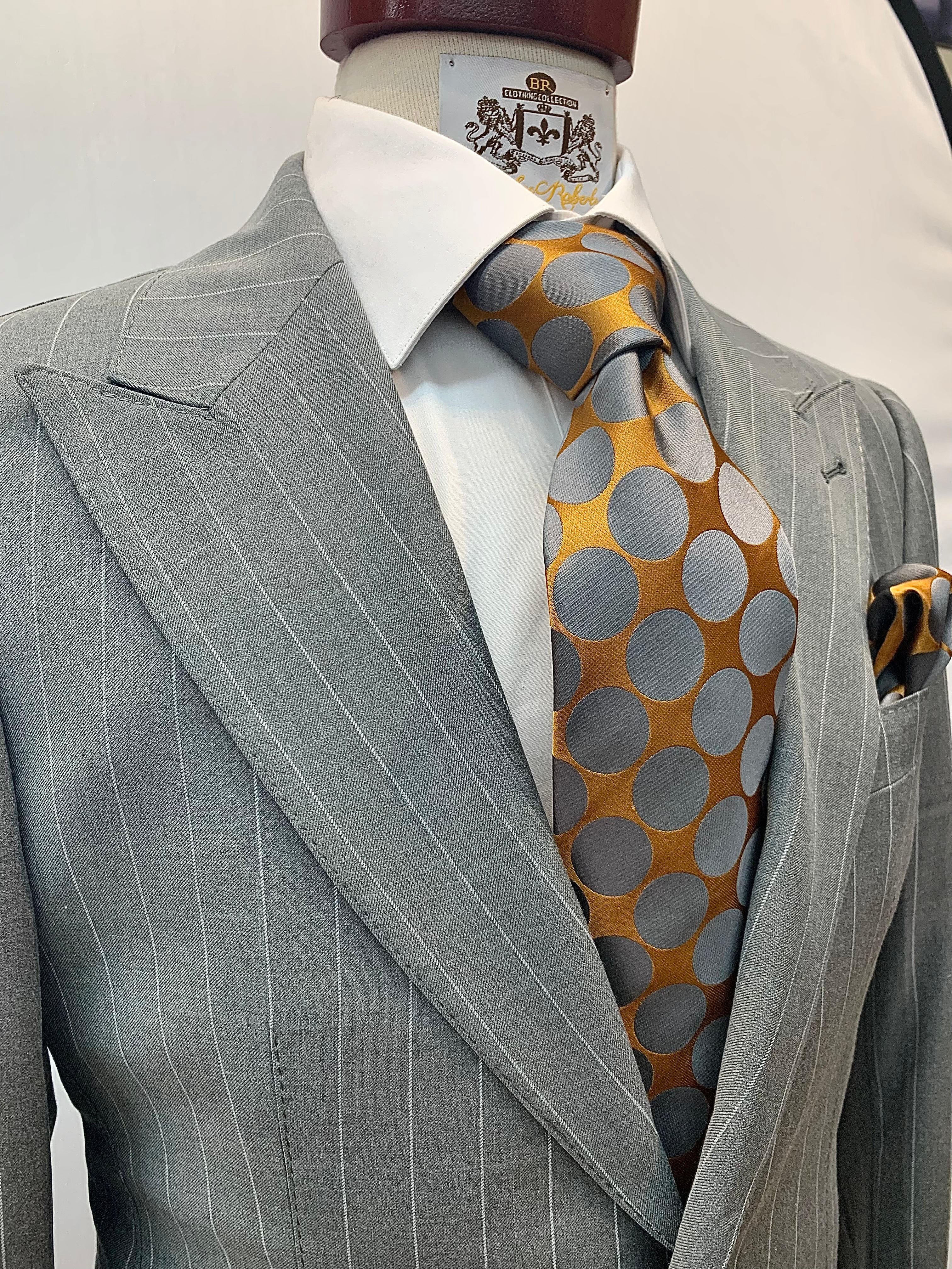 Stitch by Stitch Gray w/White Pinstripe Suit