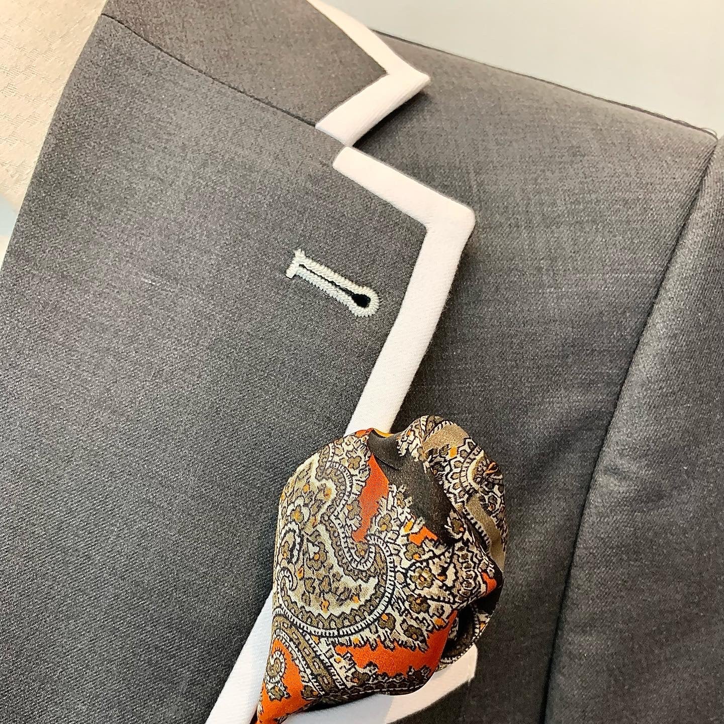 Stitch by Stitch Gray w/White Edge Trim Suit