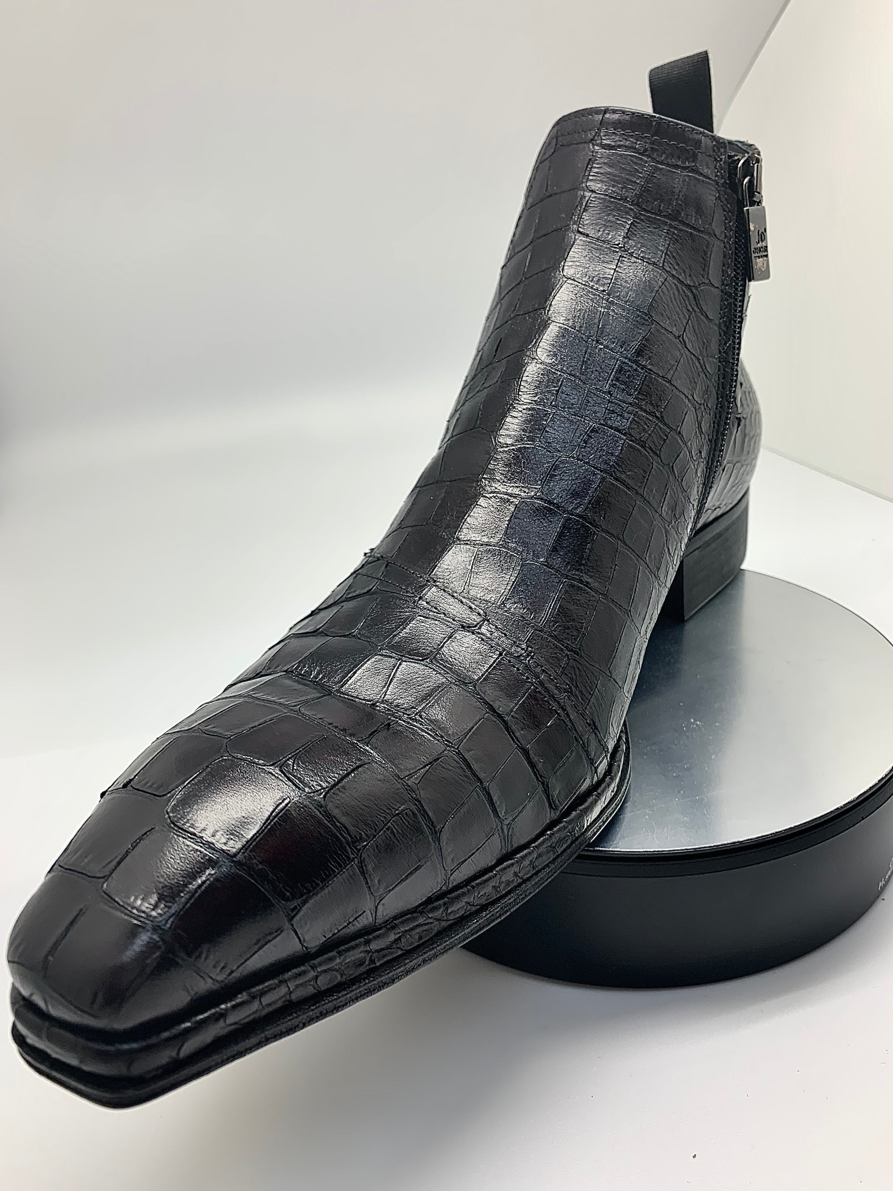 Stitch by Stitch Plum Croc Embossed Boot