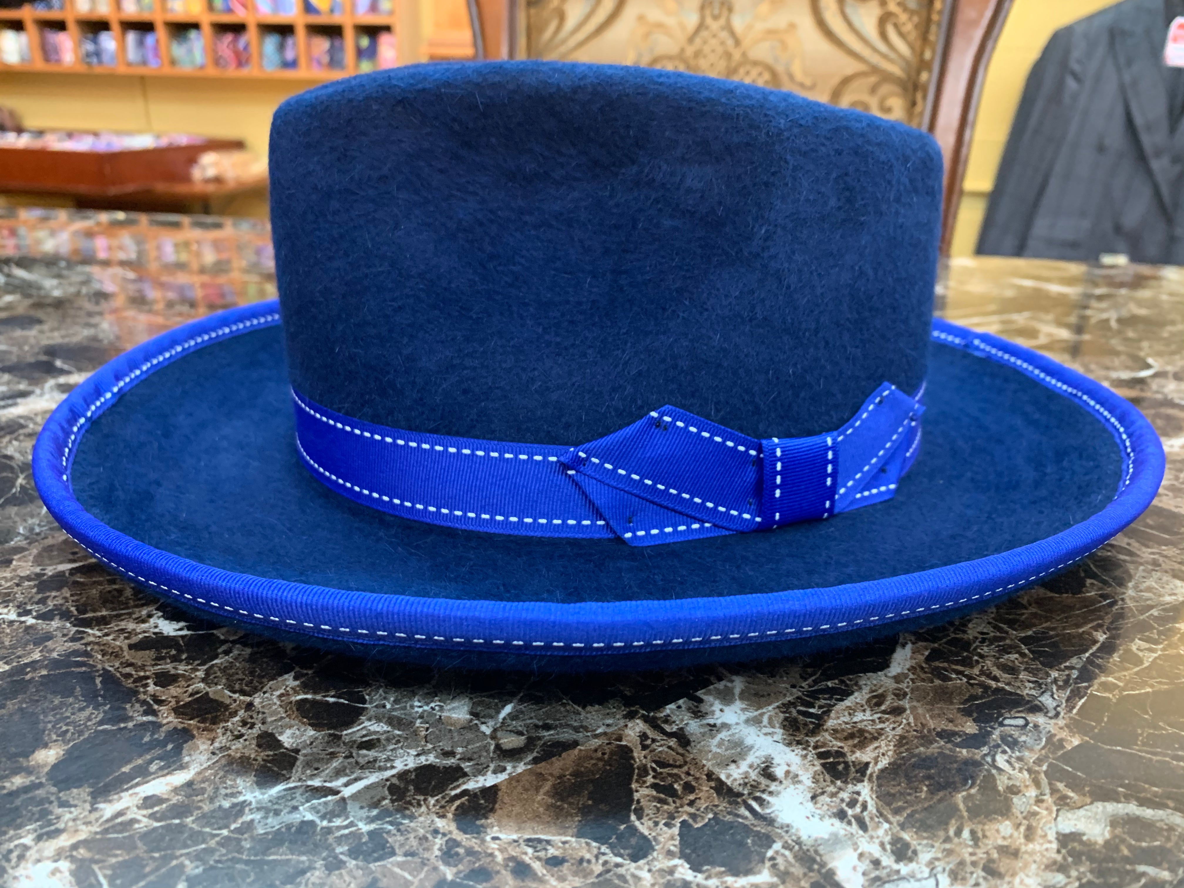 Stitch by Stitch Royal Blue Felt Fur w/White Stitch Detailing