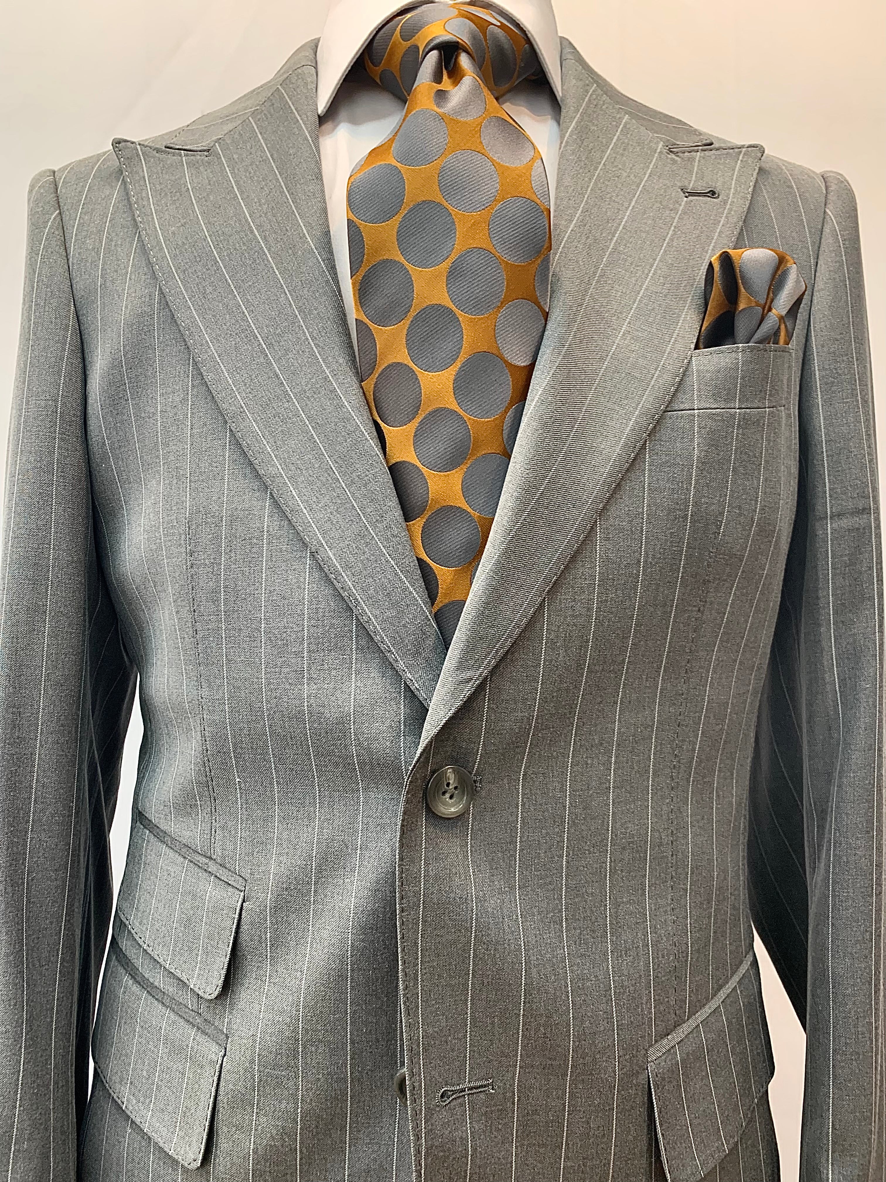 Stitch by Stitch Gray w/White Pinstripe Suit