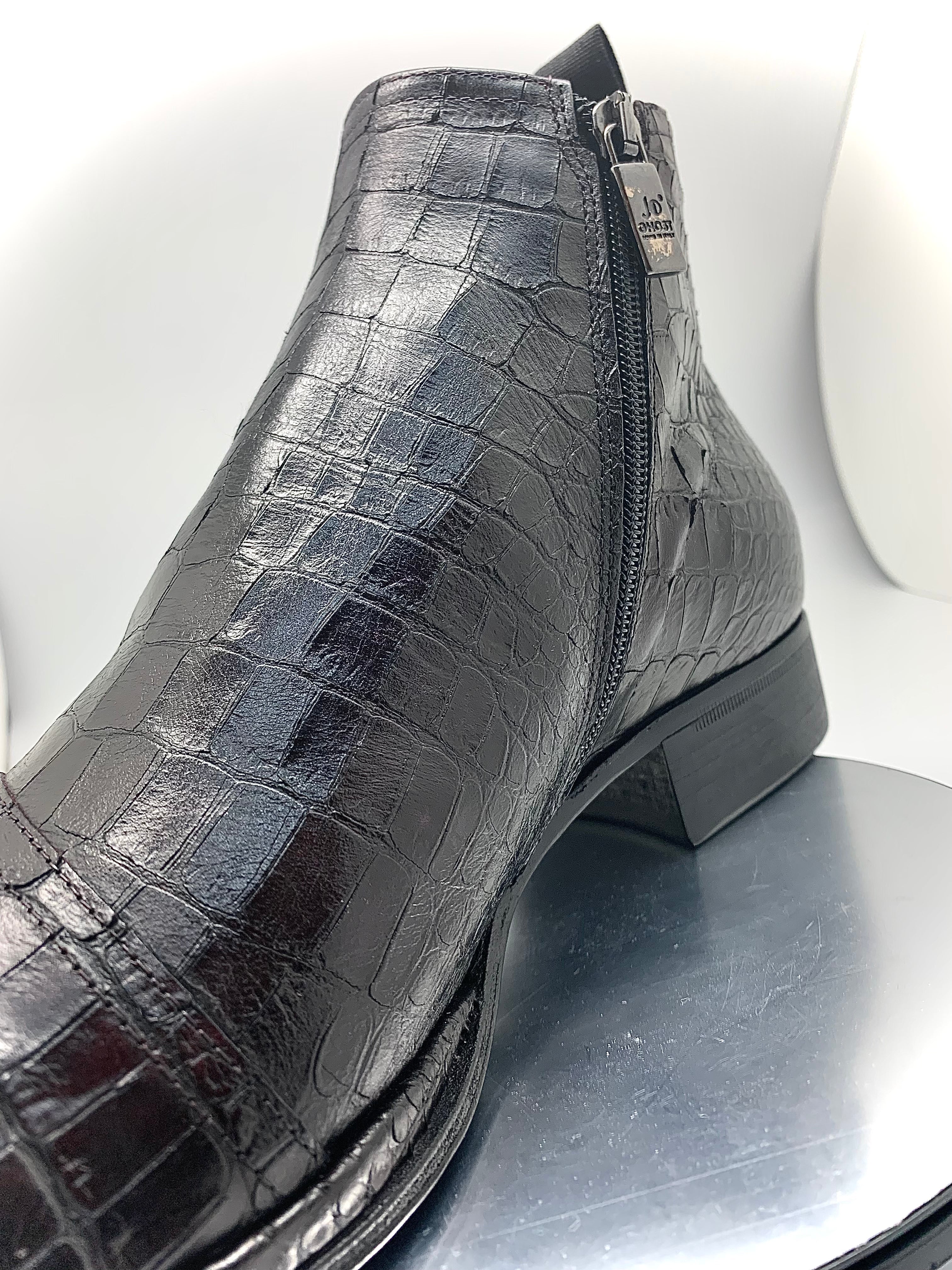 Stitch by Stitch Plum Croc Embossed Boot