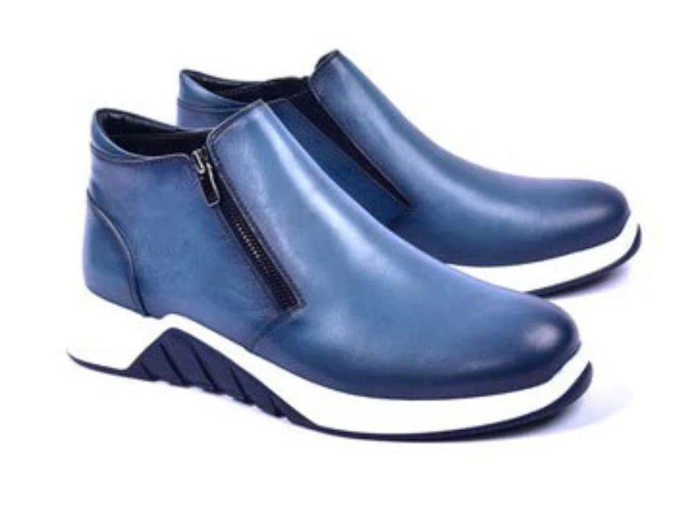 Corrente Calfskin Mid Top Sport Boot Blue