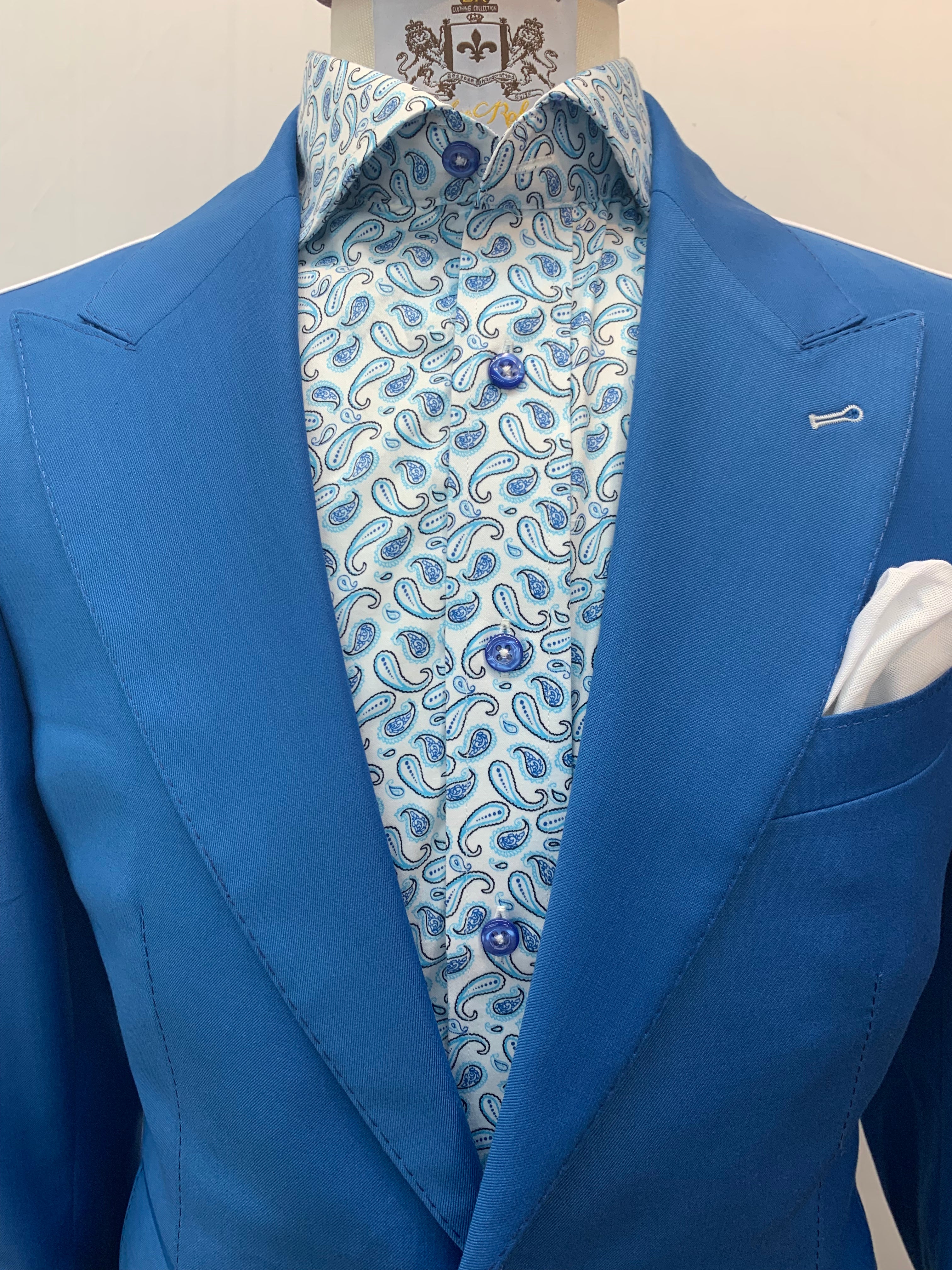 Stitch By Stitch Blue w/Double White Trimming