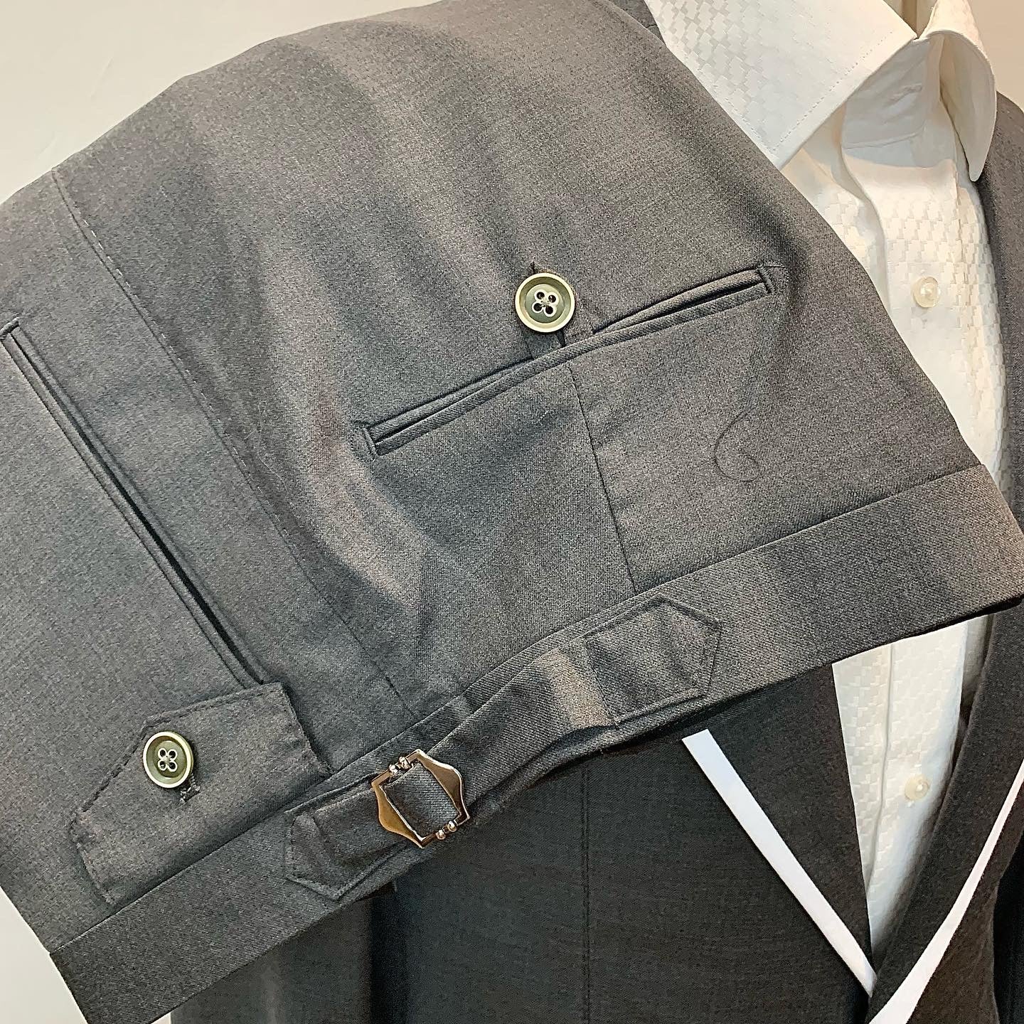 Stitch by Stitch Gray w/White Edge Trim Suit