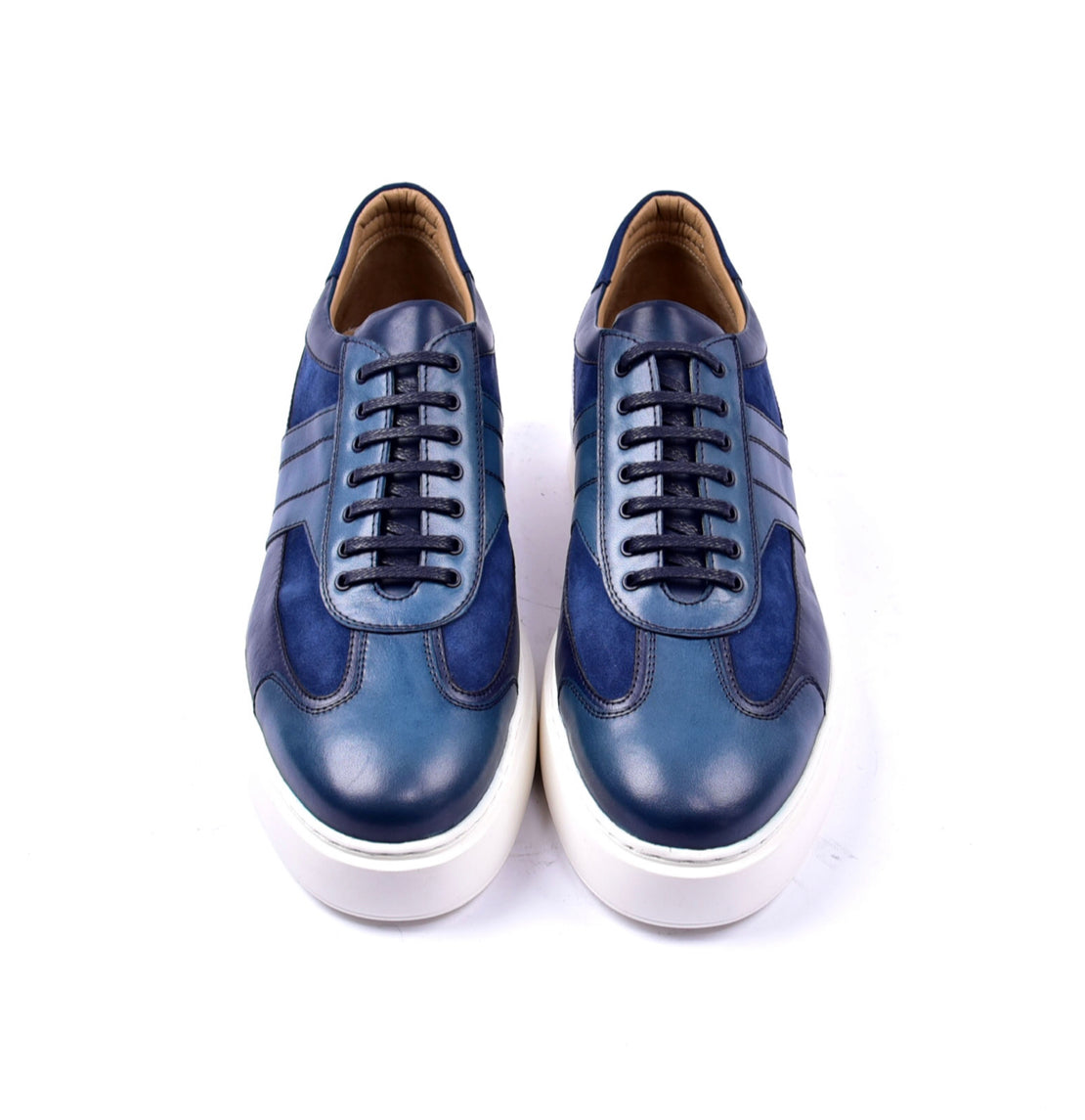 Blue Corrente Calfskin Lowtop Shoe