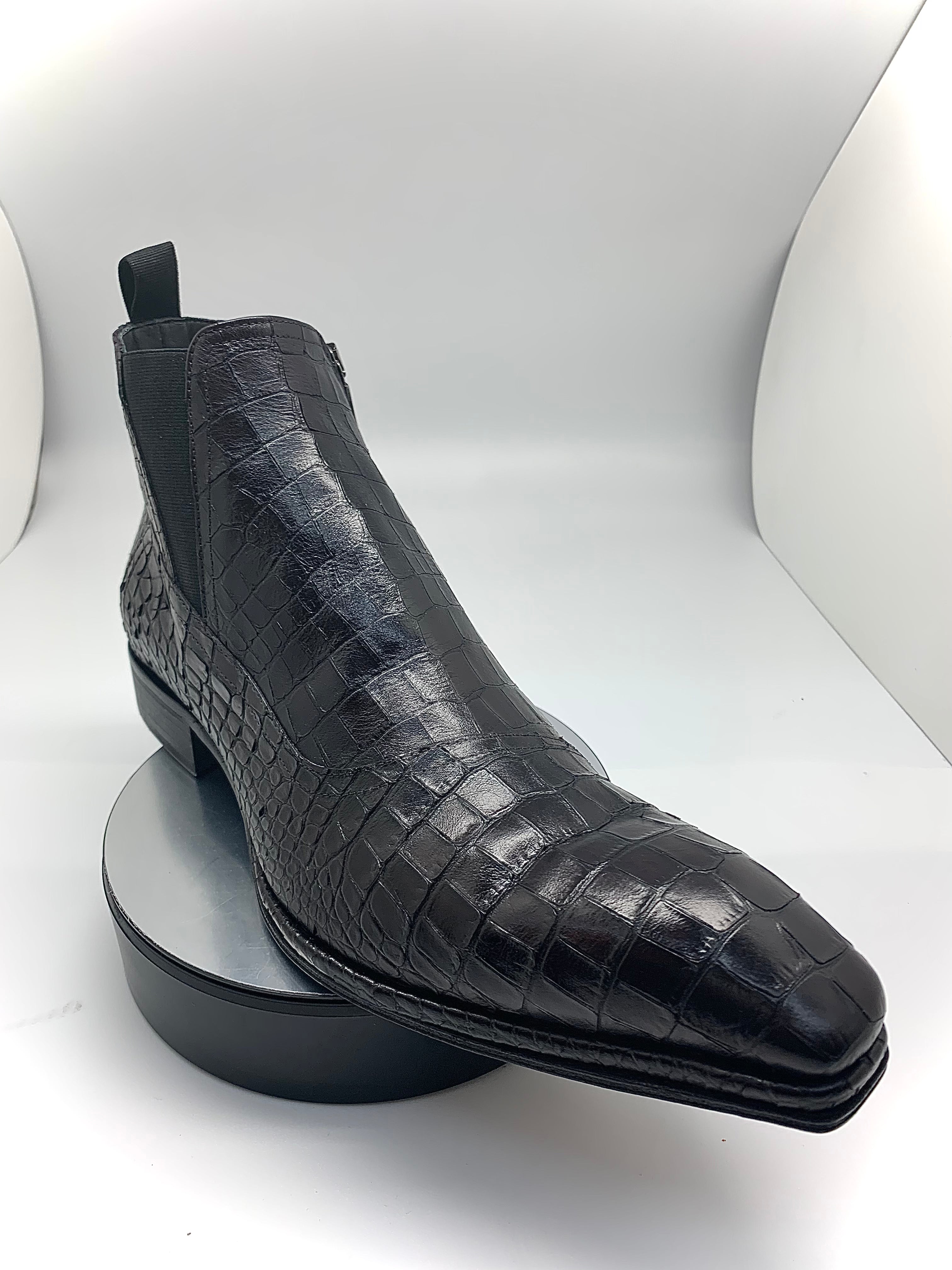 Stitch by Stitch Plum Croc Embossed Boot