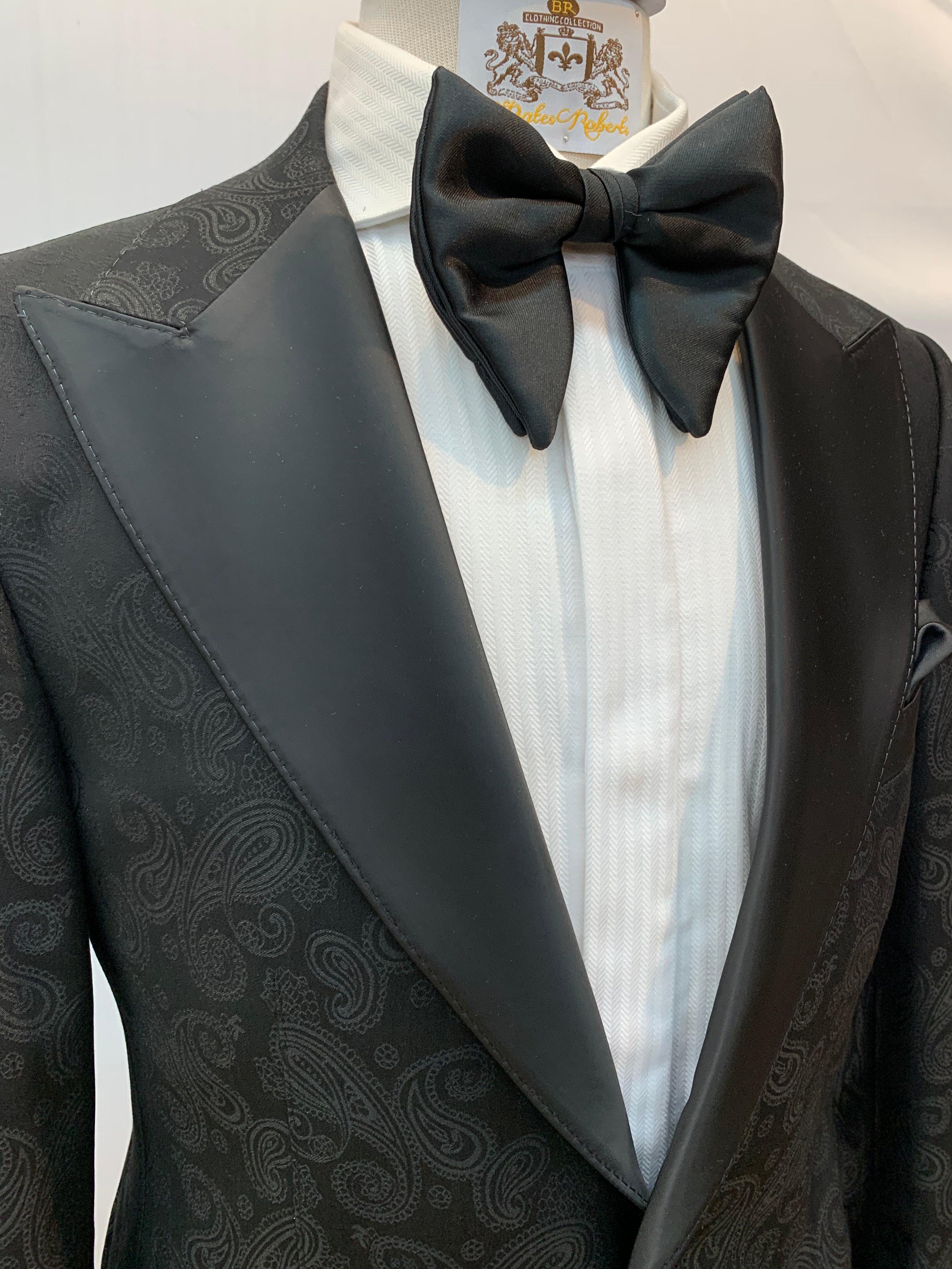 Black Paisley Two Piece Tuxedo