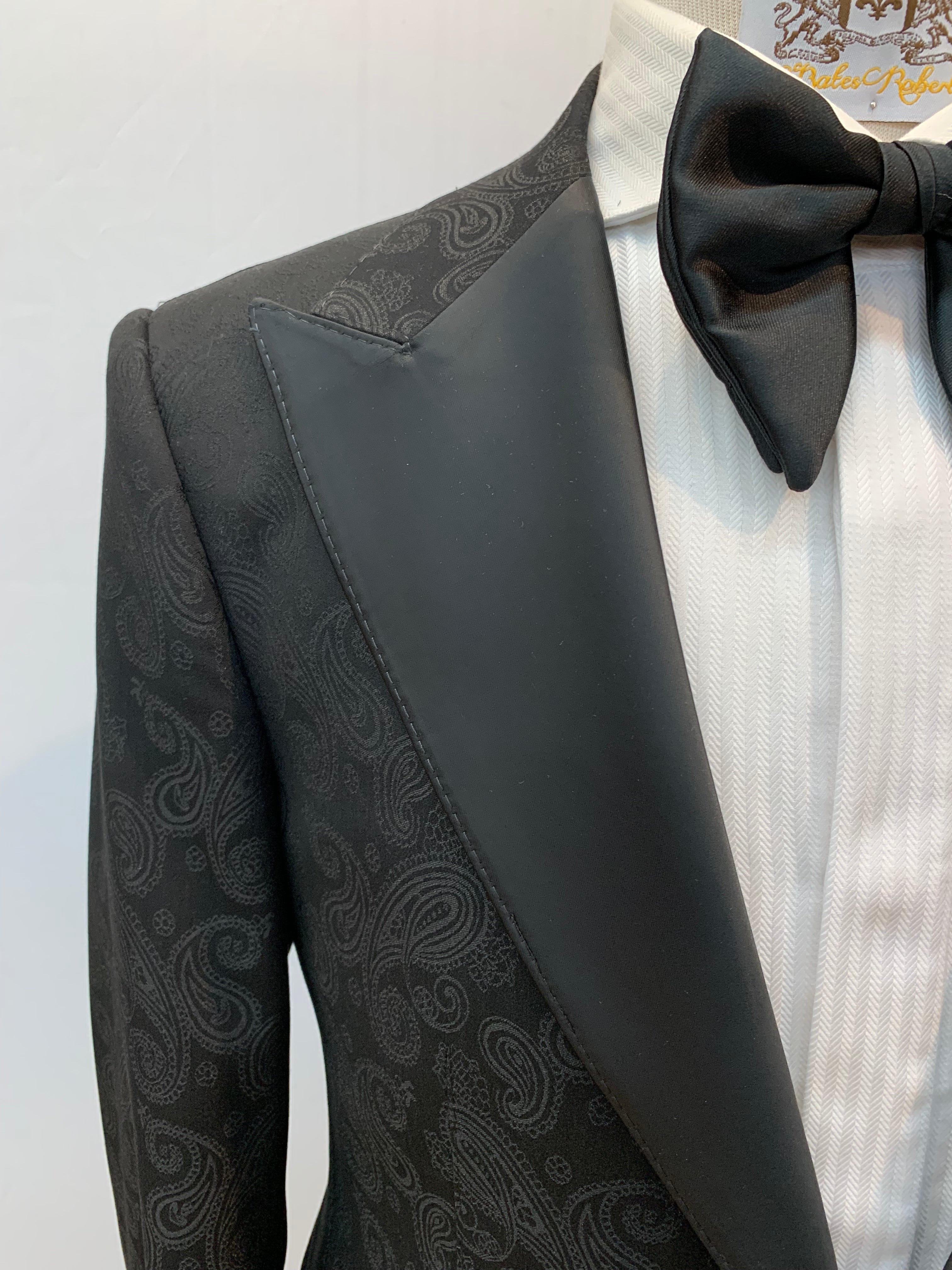 Black Paisley Two Piece Tuxedo