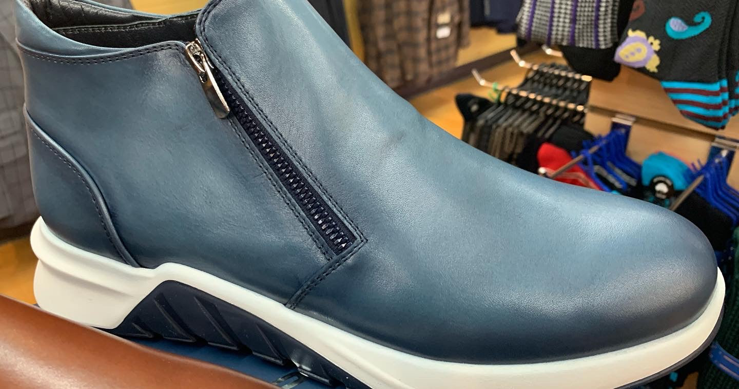 Corrente Calfskin Mid Top Sport Boot Blue