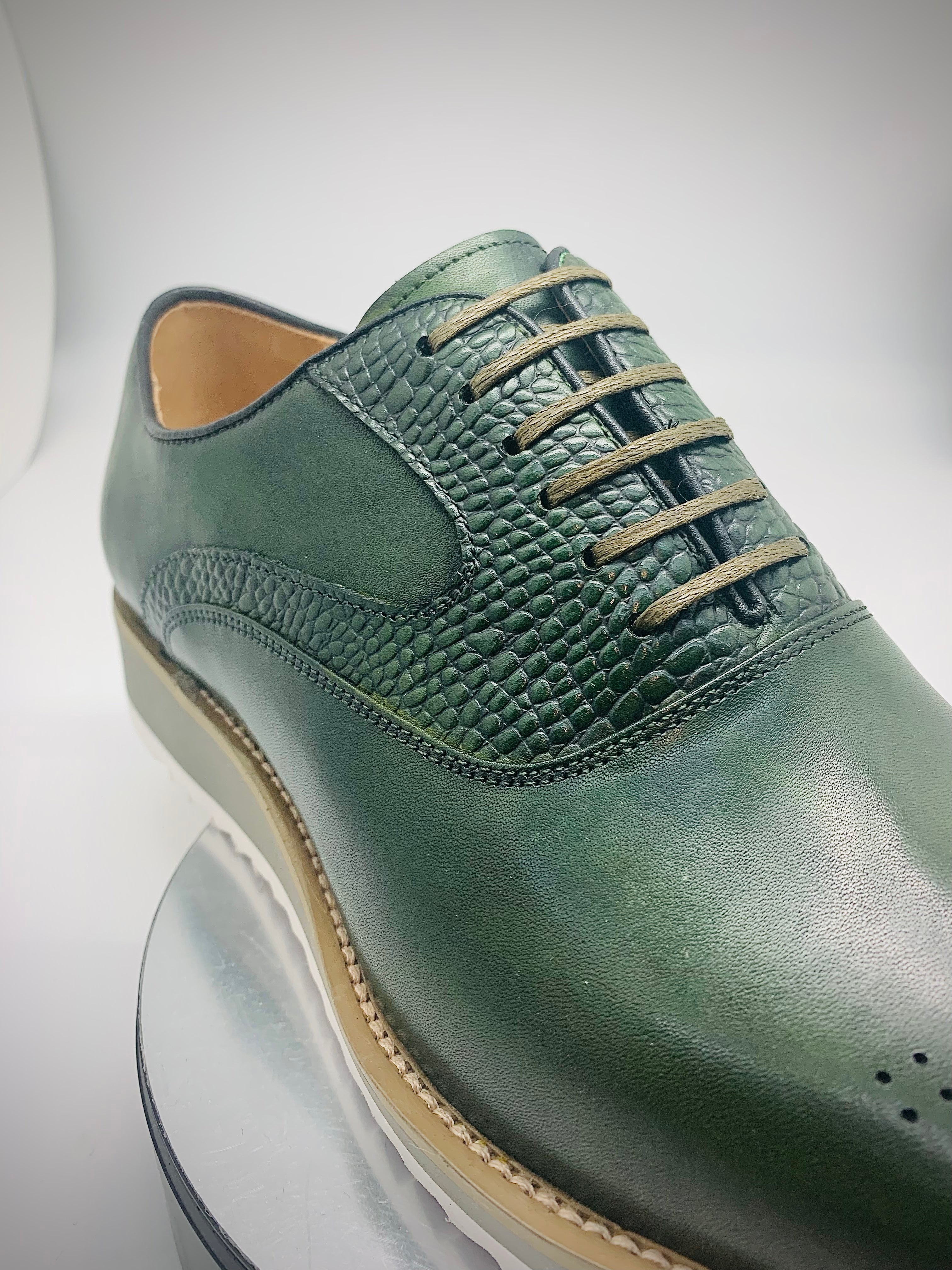 Stitch by Stitch Green Lace Up Shoe