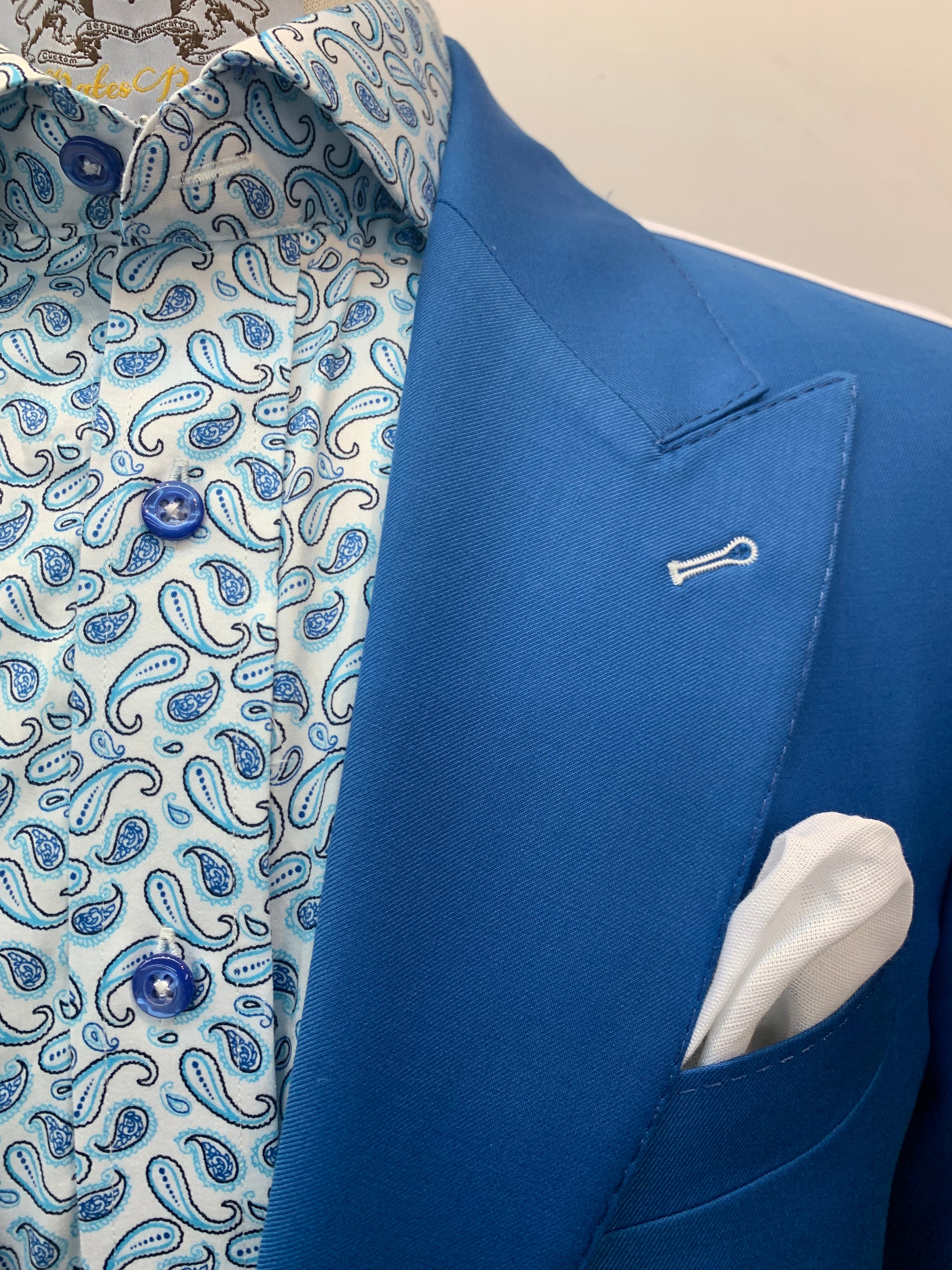 Stitch By Stitch Blue w/Double White Trimming