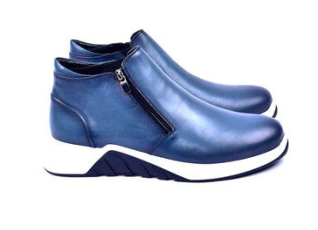 Corrente Calfskin Mid Top Sport Boot Blue