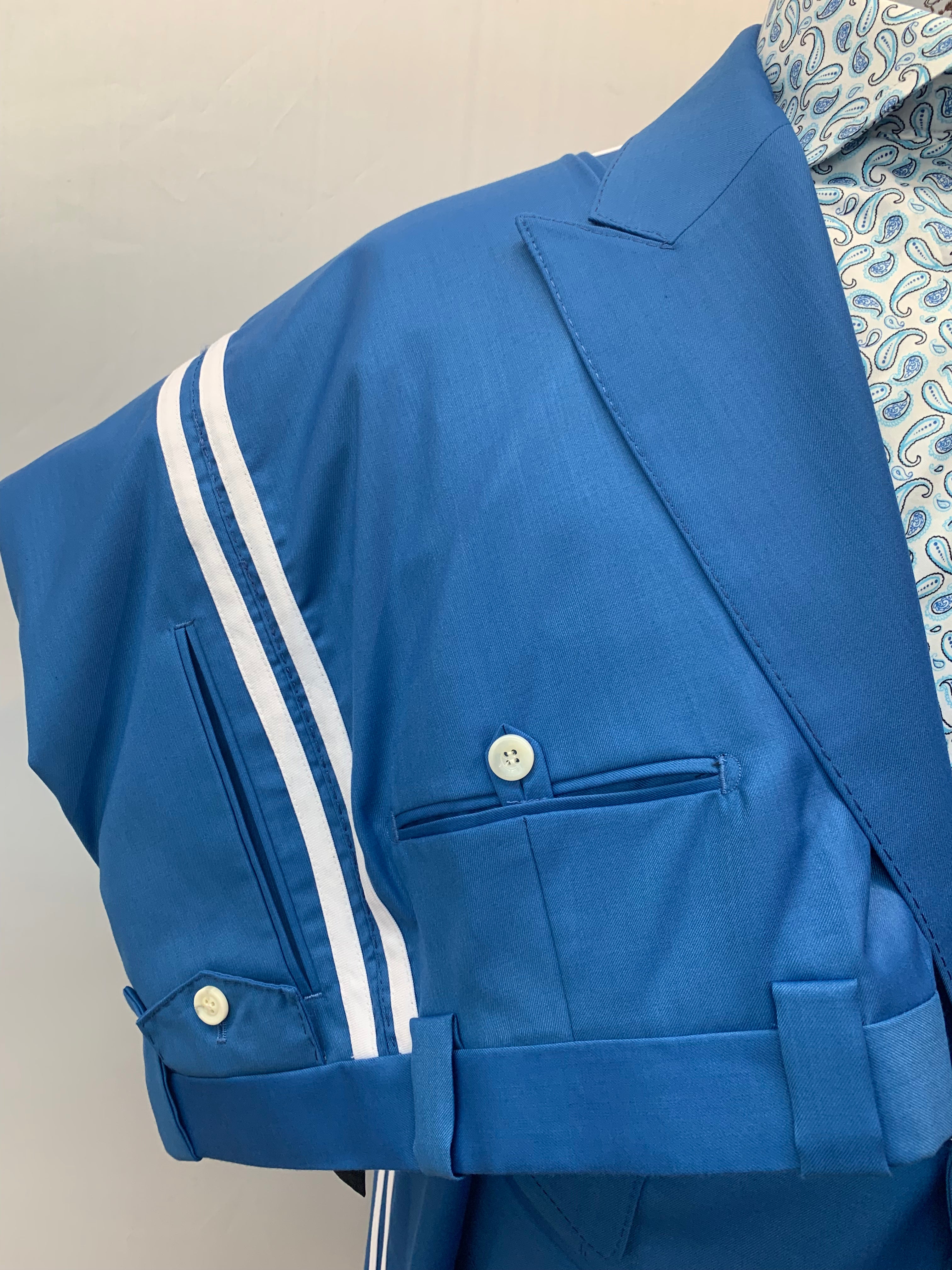 Stitch By Stitch Blue w/Double White Trimming