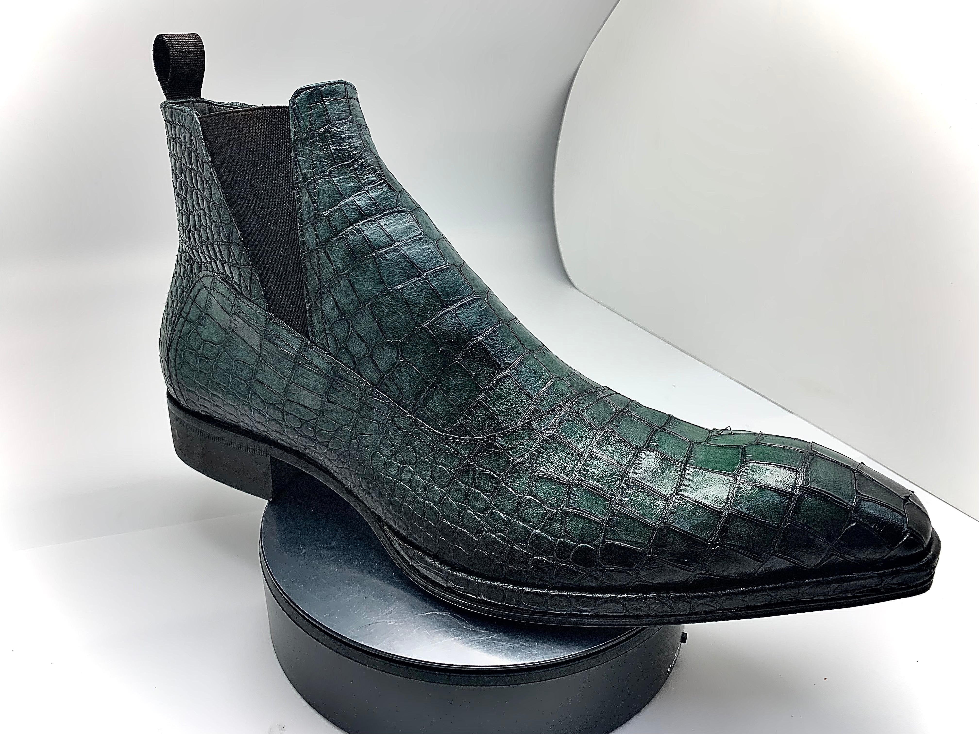 Stitch by Stich Green Croc Embossed Boot