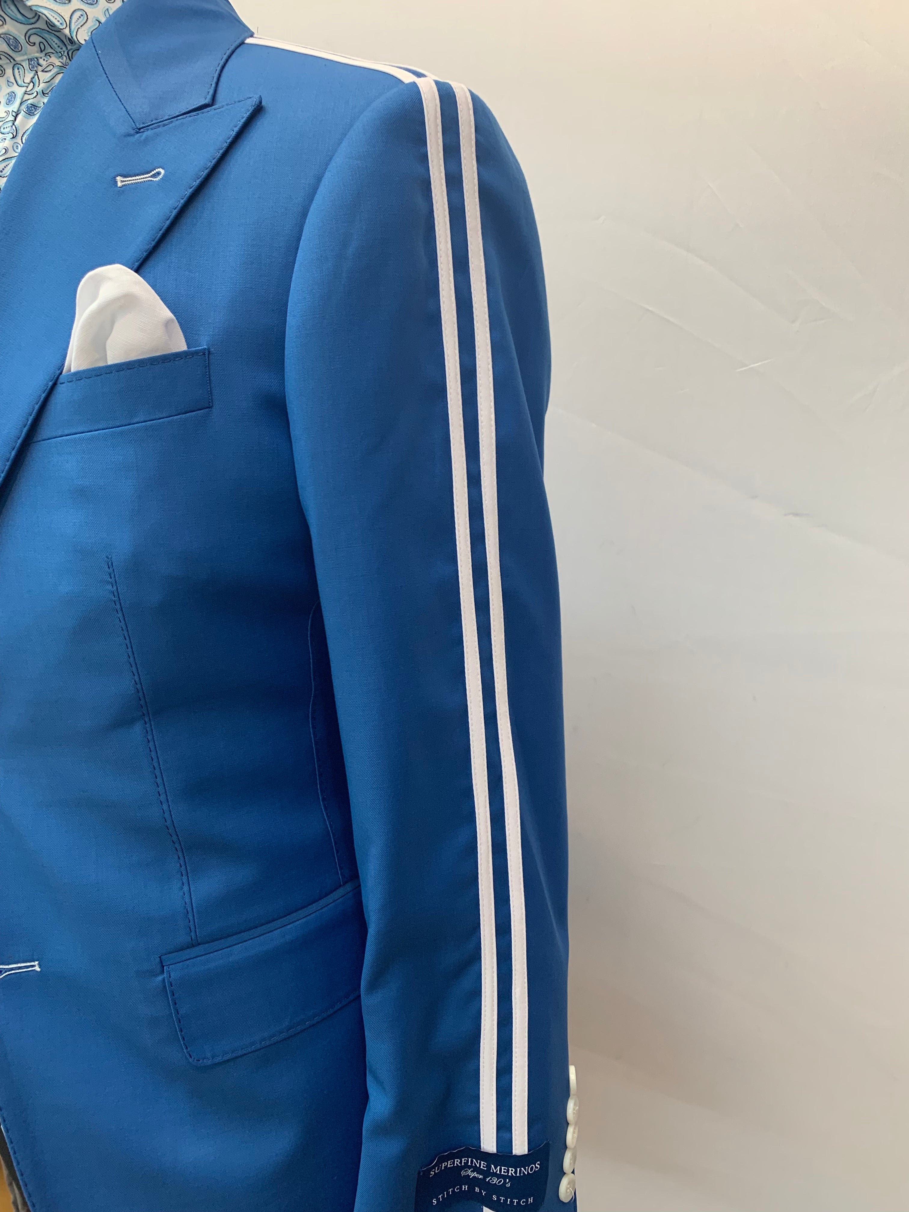 Stitch By Stitch Blue w/Double White Trimming
