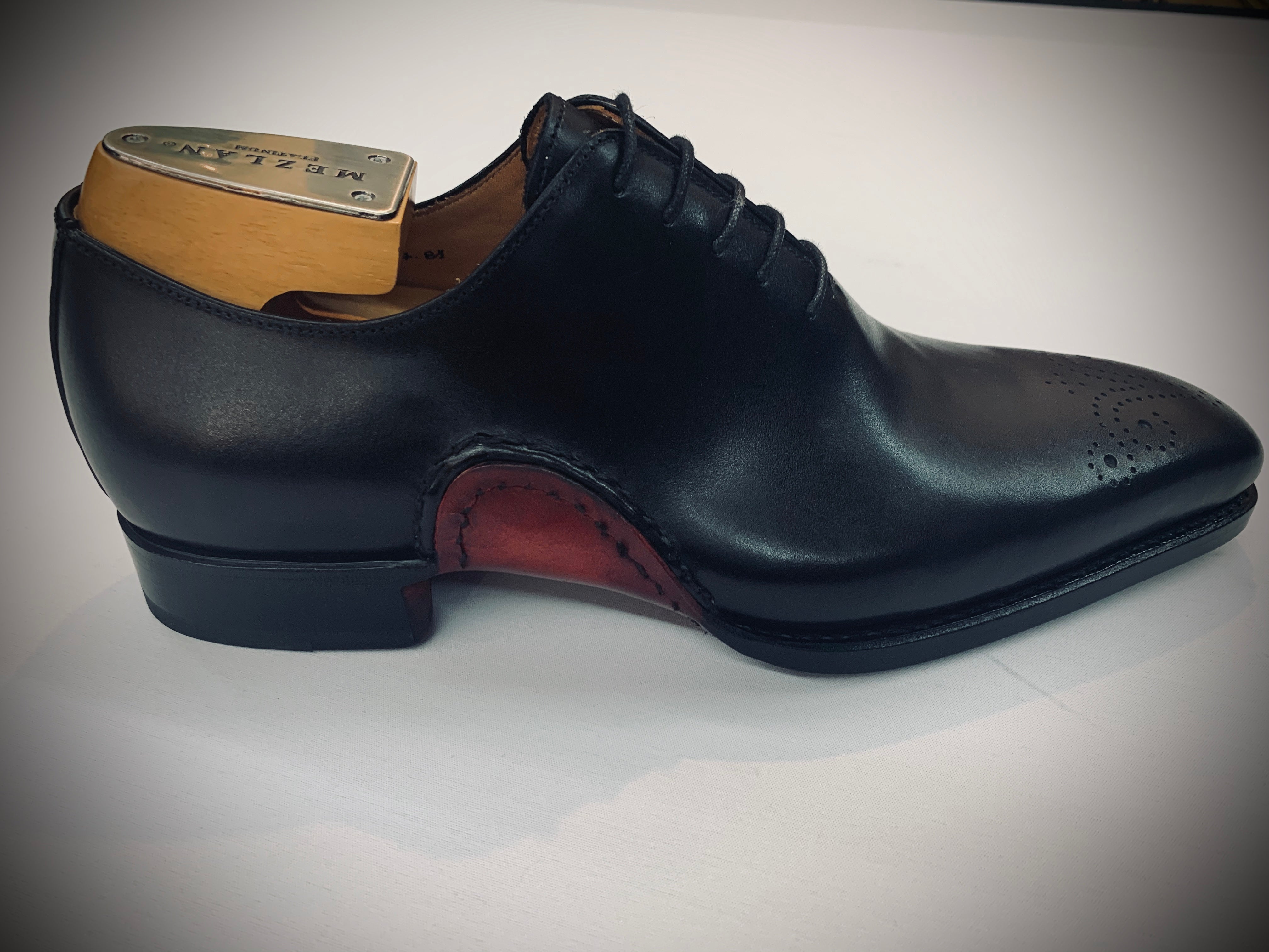 Stitch by Stitch Black Dress Shoe w/Red Bottom