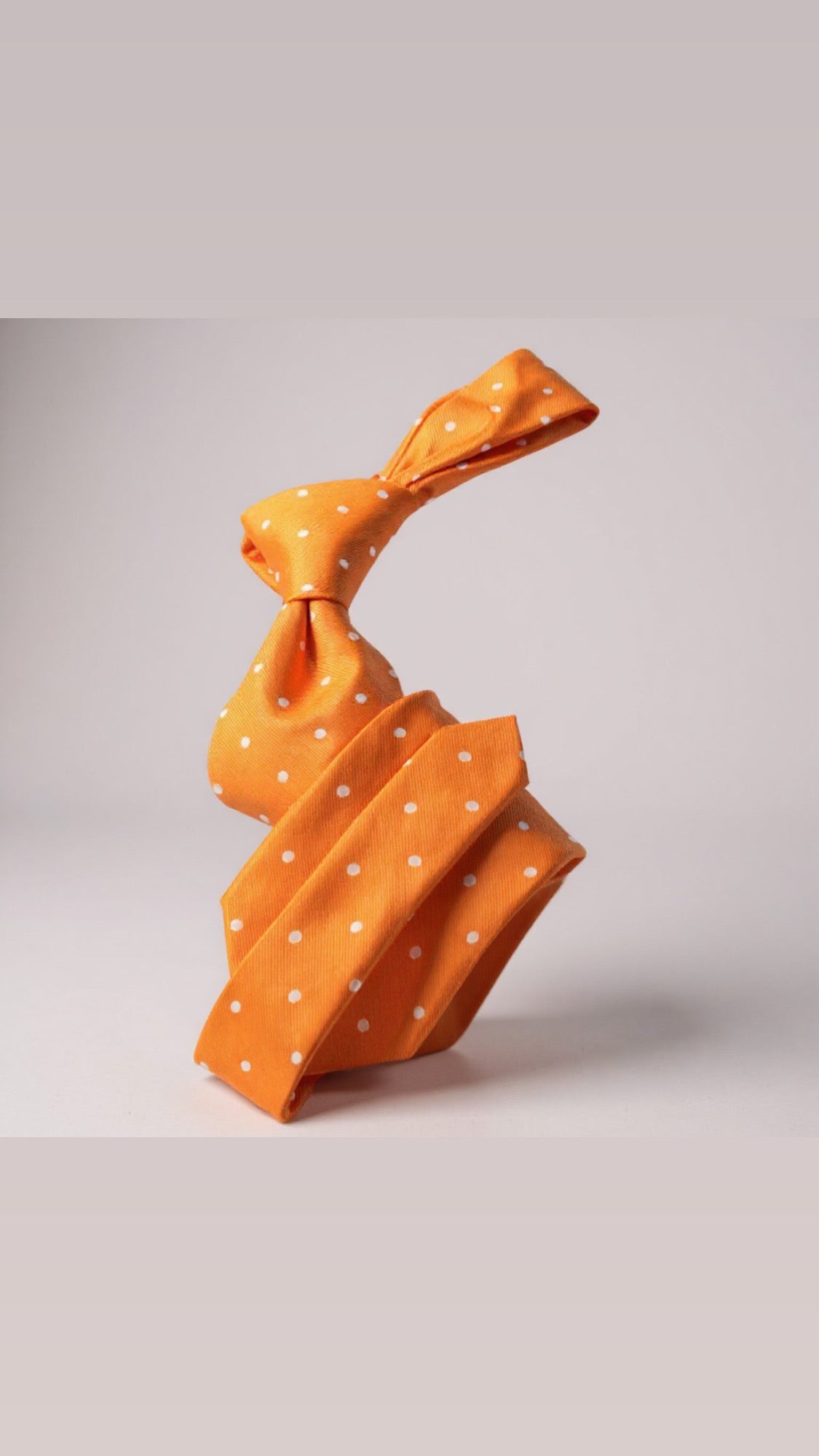 Orange Solid White Dot Tie