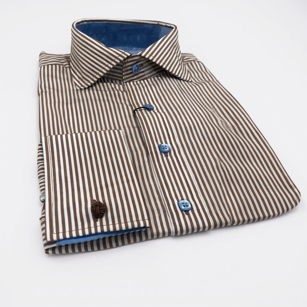 Stevenland Brown Stripe Dress Shirt