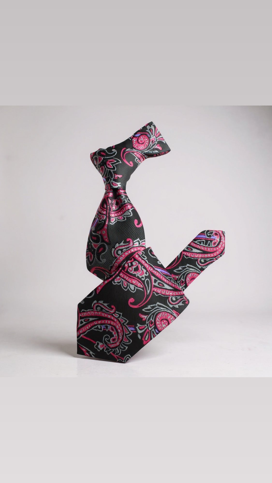 Krazy Paisley Black & Pink Tie