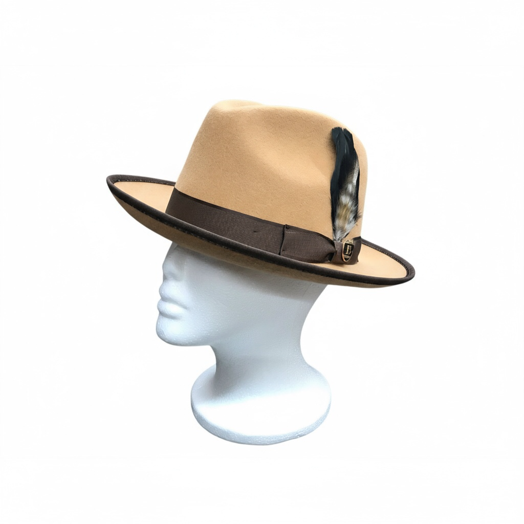 Tan & Brown Felt Hat