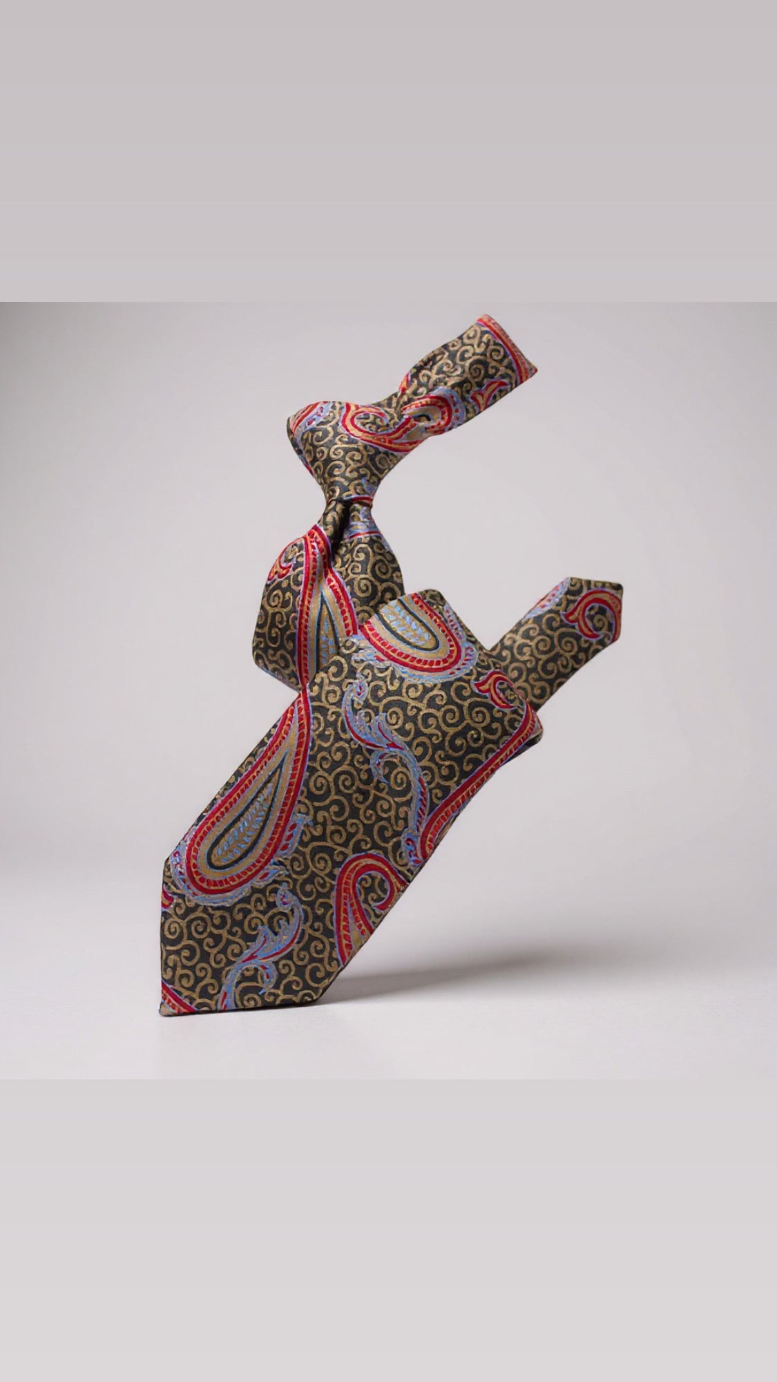 Krazy Paisley Black/Taupe & Red Tie
