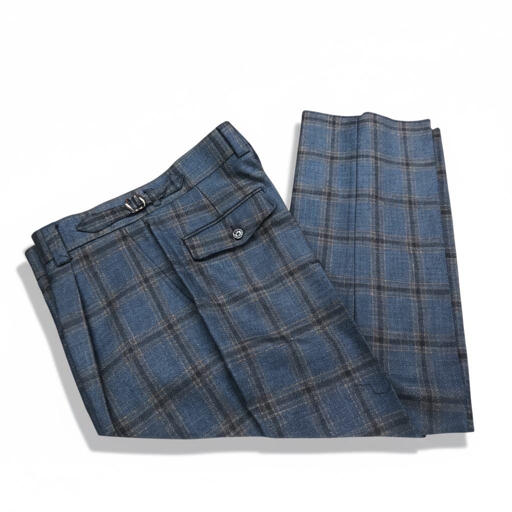 Tiglio Slacks Blue/Tan Windowpane