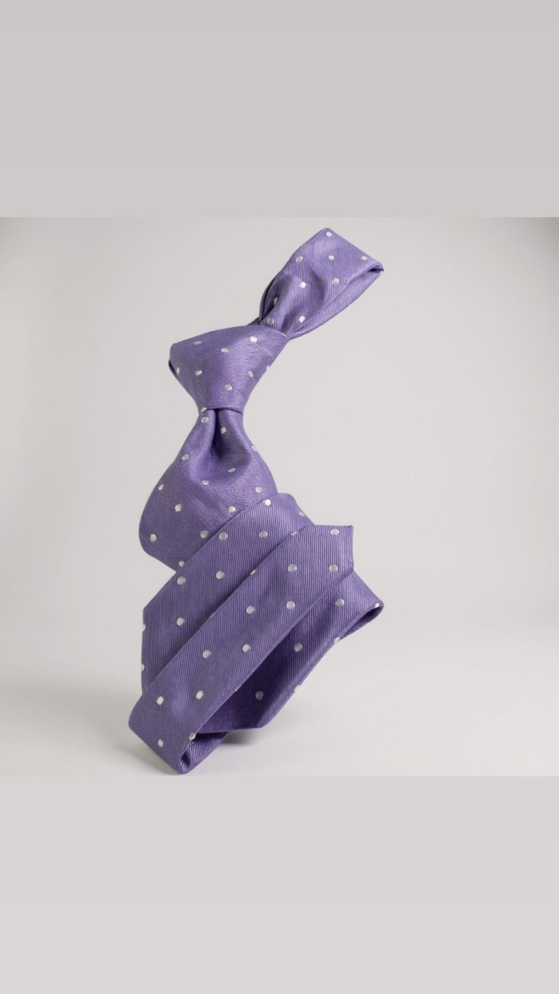 Lavender Solid White Dot Tie
