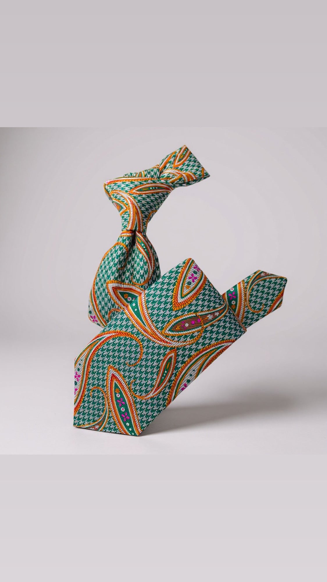 Krazy Paisley Green & Orange Tie