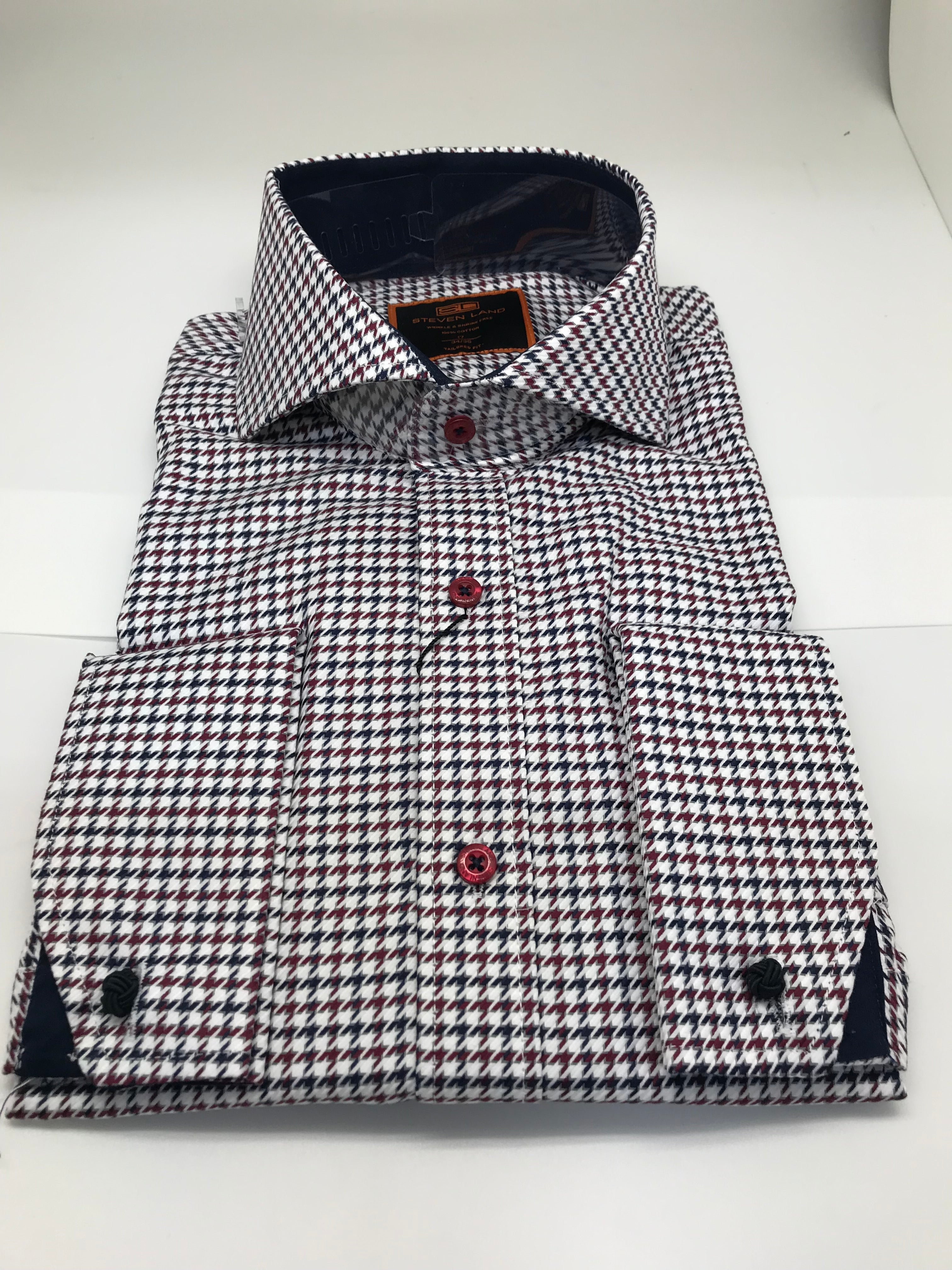 Stevenland Red/Navy Dress Shirt