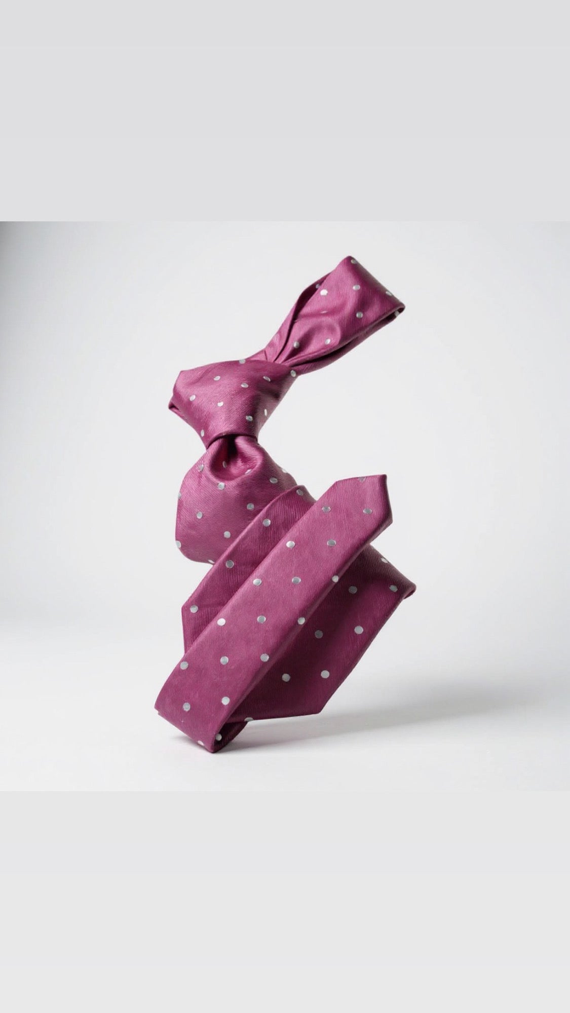 Fuchsia Solid White Dot Tie