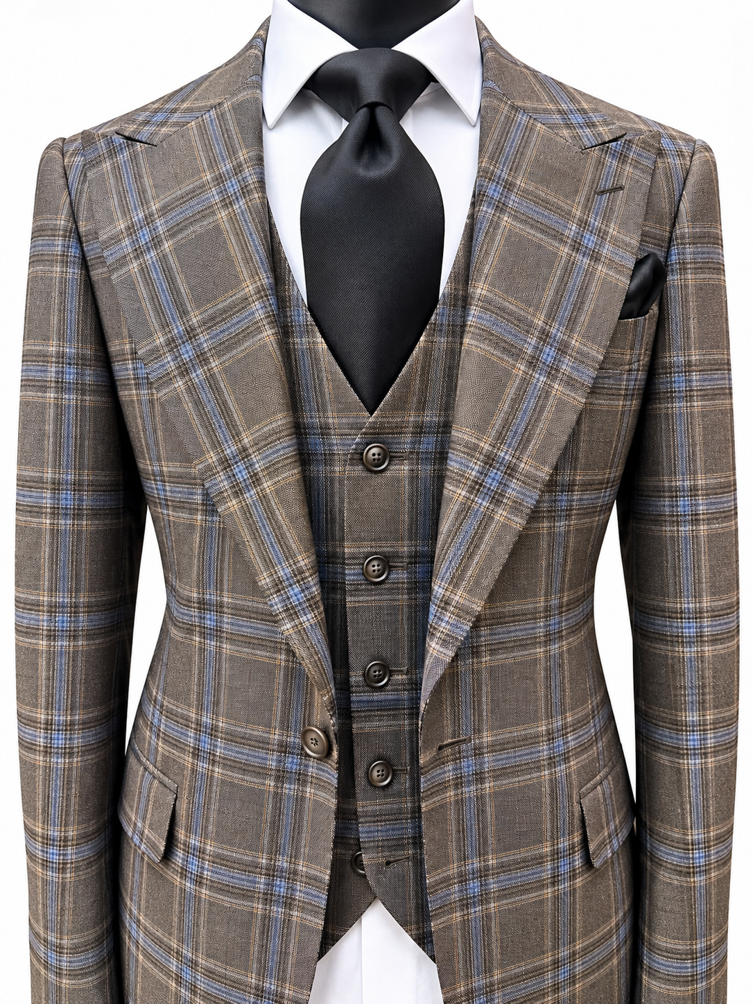 Tiglio 3pc Brown/Blue Plaid