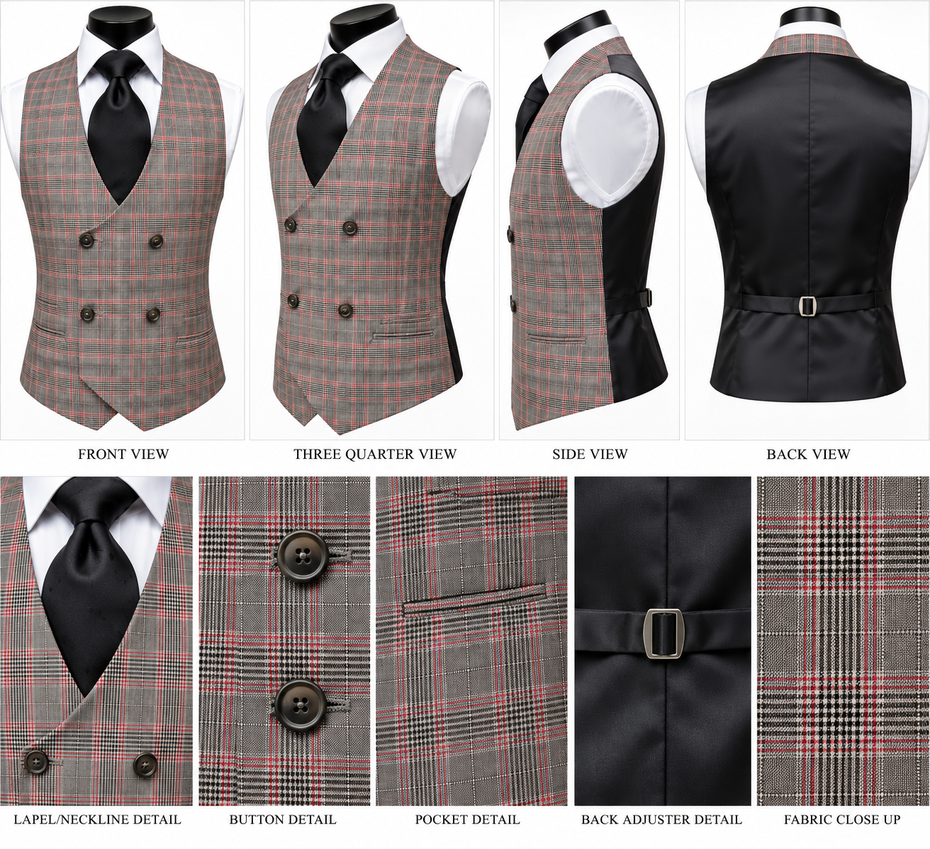Tiglio 3pc Gray/Black/Magentta  Plaid