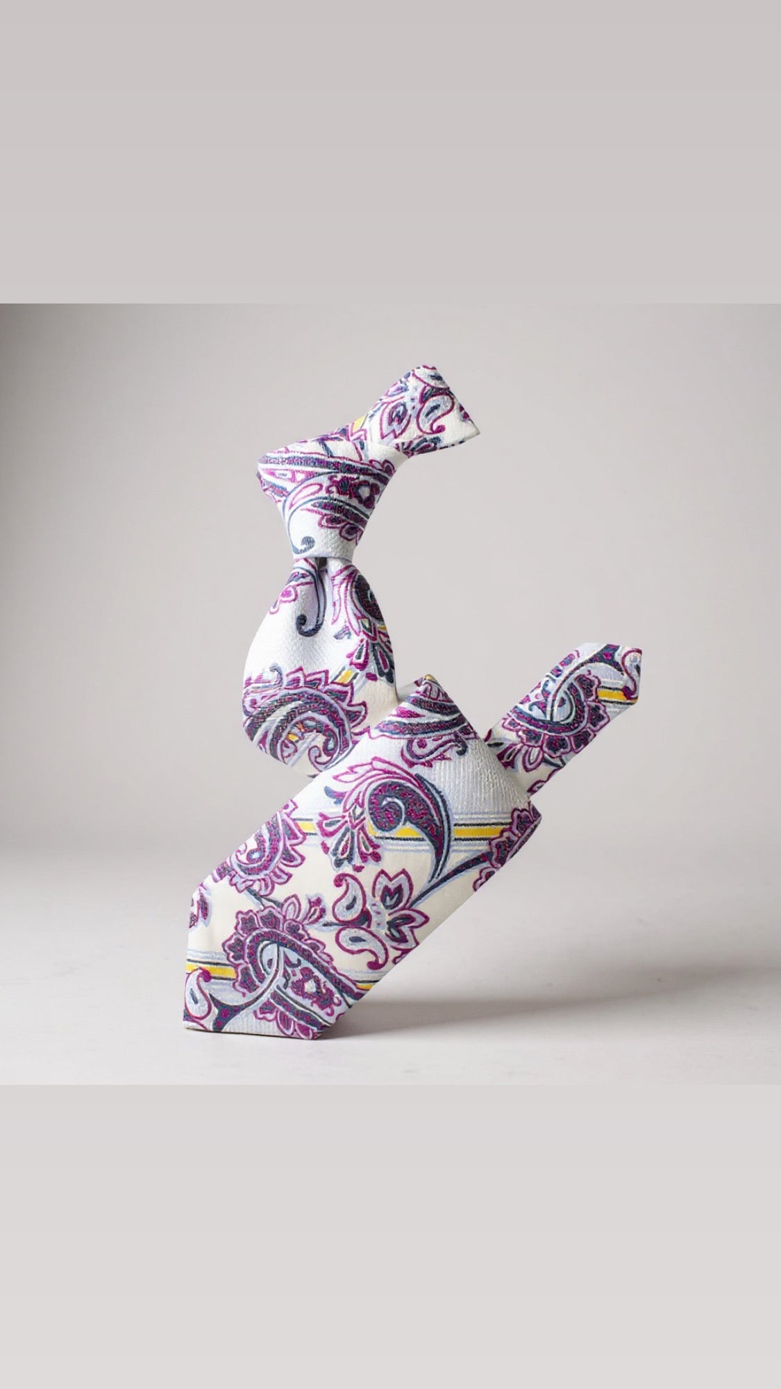 Krazy Paisley Silver & Magenta Tie