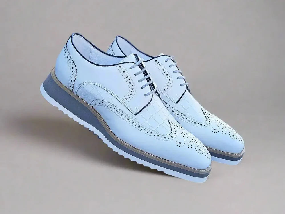 Carrucci White Lace-Up Oxford Shoe